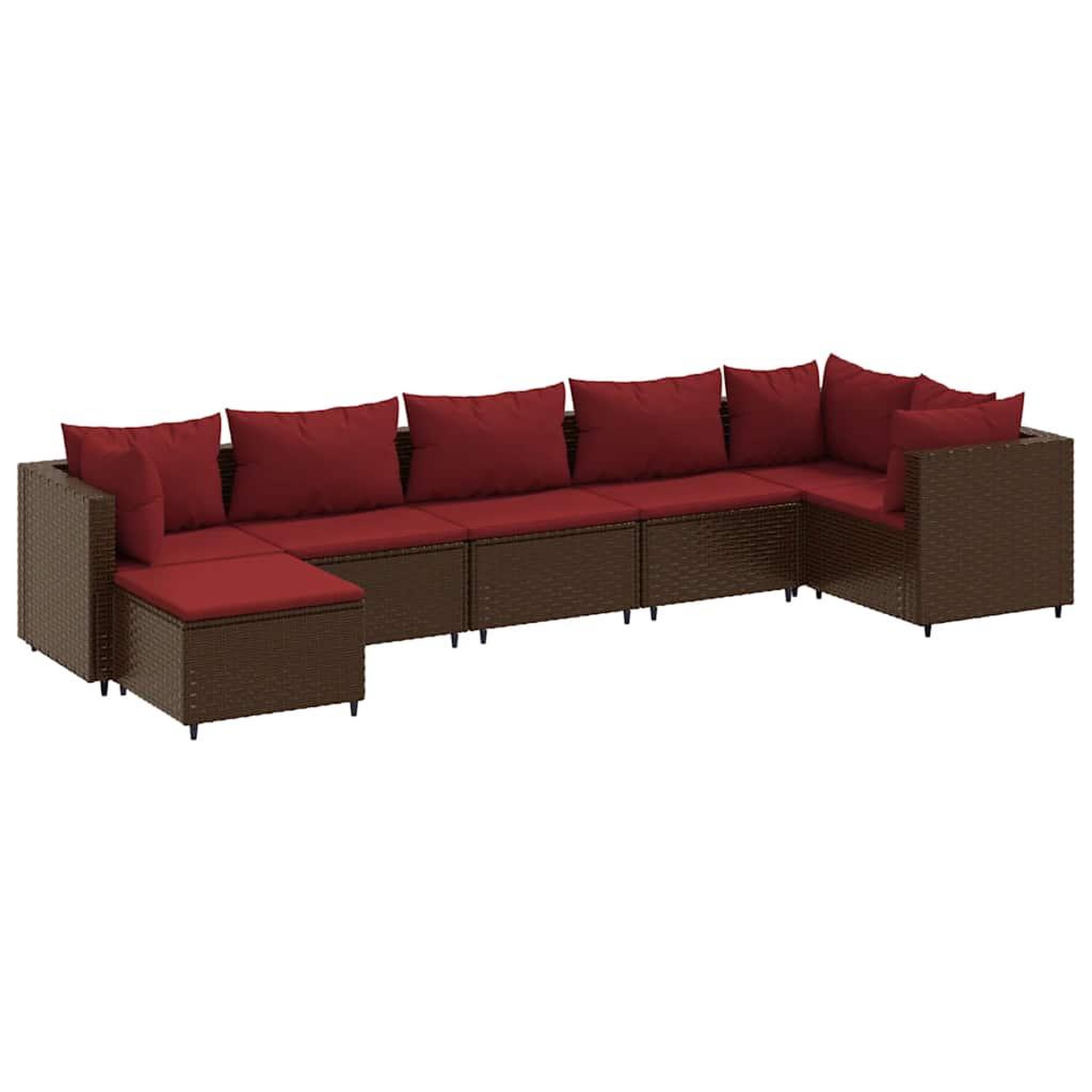 Voir la diapositive 2 : VIDAXL Salon de jardin avec coussins 7 pcs marron resine tressee