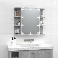 VIDAXL Armoire de salle de bain a miroir LED Blanc brillant 80x12x68cm pas  cher 