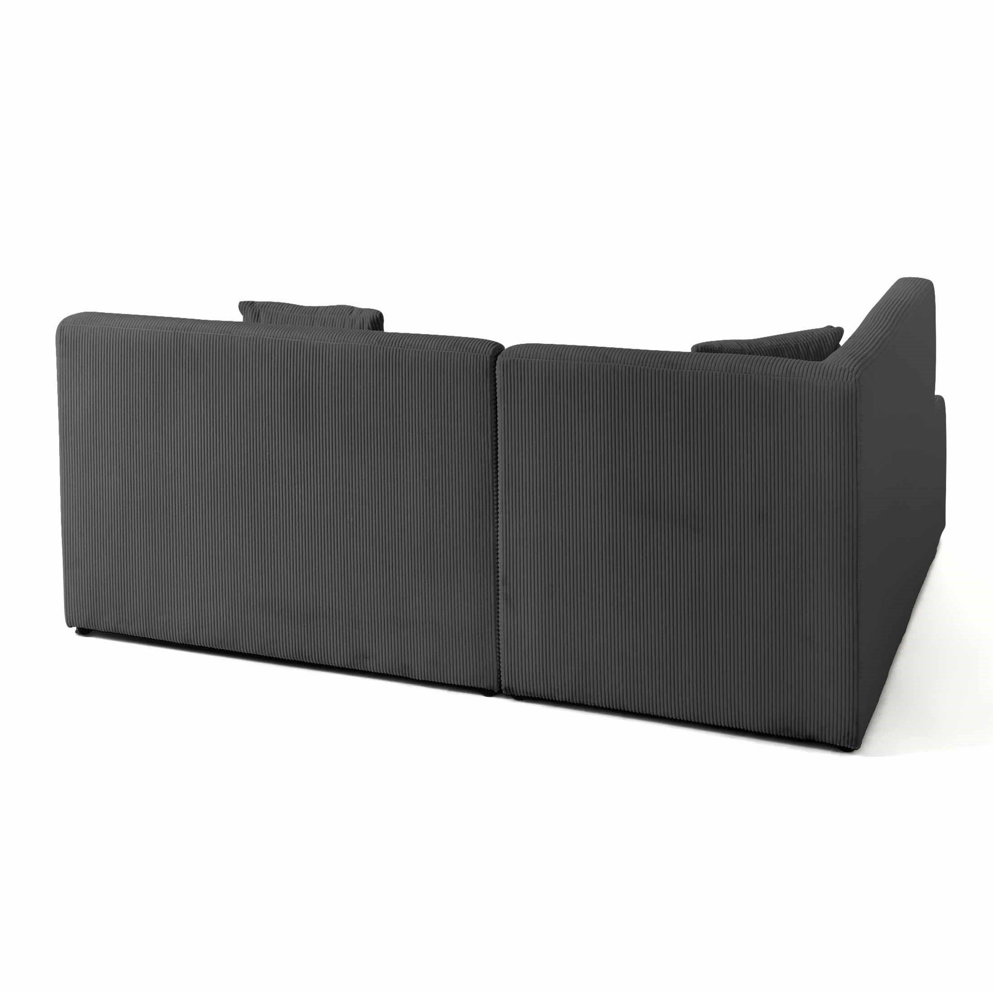 Voir la diapositive 4 : LISA DESIGN Onyx - canapé modulable d'angle gauche - 5 places - en velours côtelé
