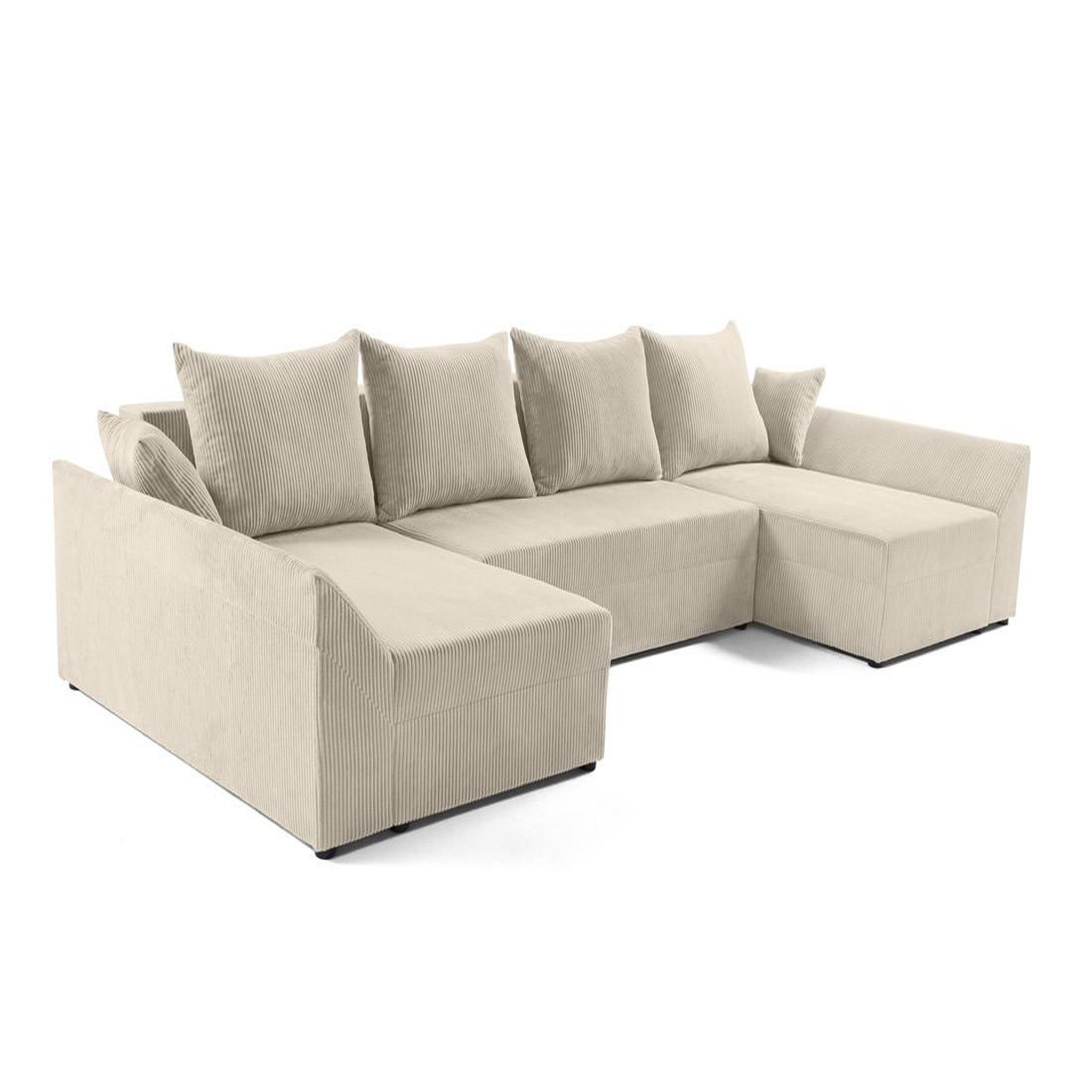 Voir la diapositive 4 : BEST MOBILIER Mike - canapé panoramique en u - 7 places - convertible avec coffre - en velours côtelé