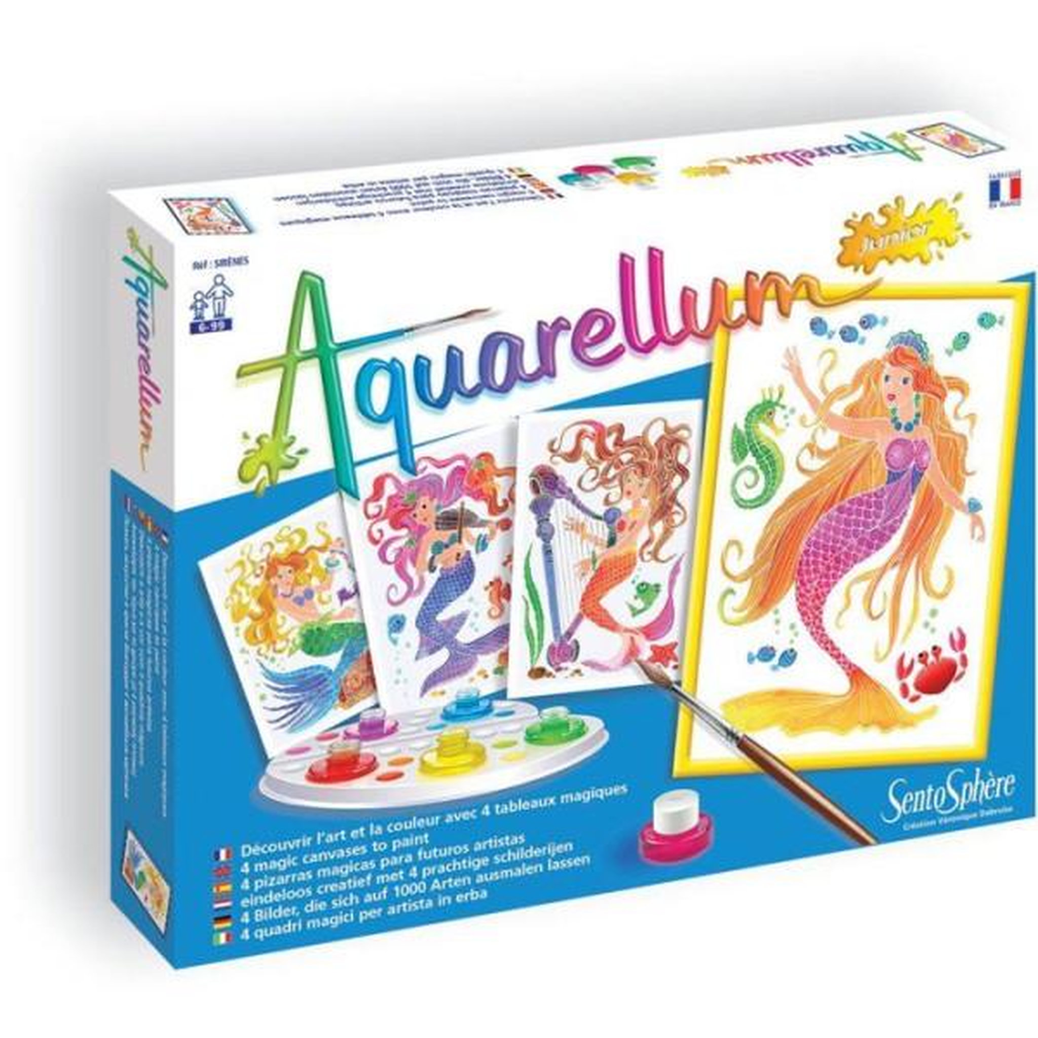 Voir la diapositive 2 : Sentosphere Peinture aquerelle - sentosphere - aquarellum junior - sirenes - 5 couleurs - sertissage sur papier vélin - des 6 ans