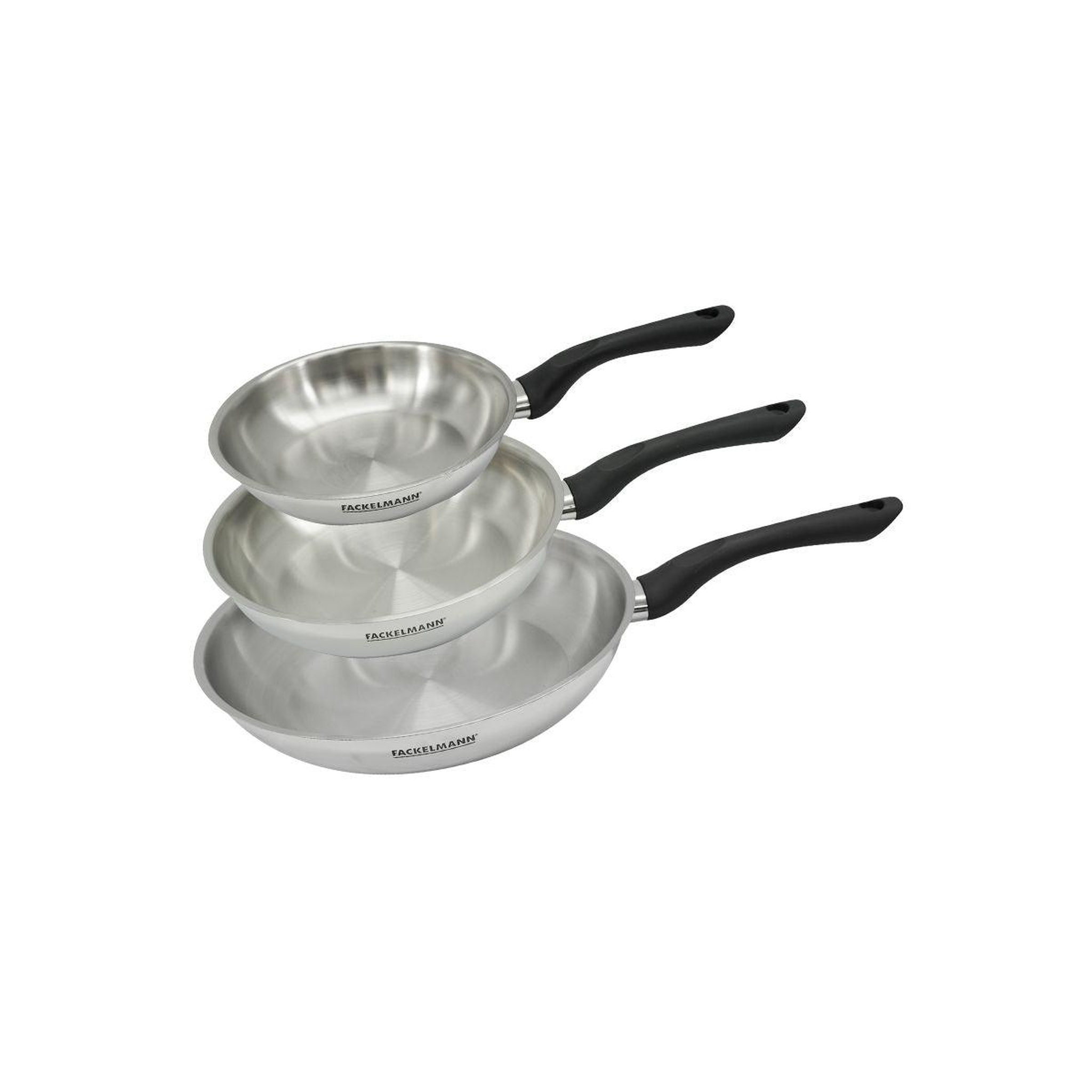 Fackelmann Set 3 poêles 20 24 et 28 cm en inox fackelmann geneva