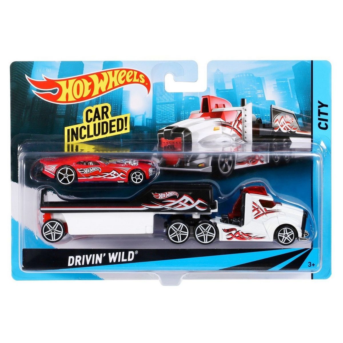MATTEL Super transporteur et petite voiture Hot wheels