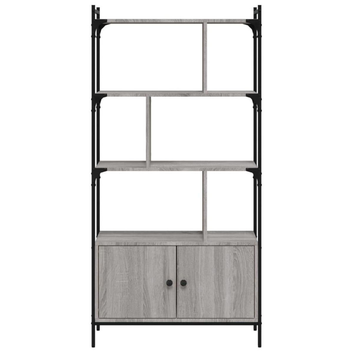 VIDAXL Bibliotheque avec portes sonoma gris 76,5x30x154,5 cm