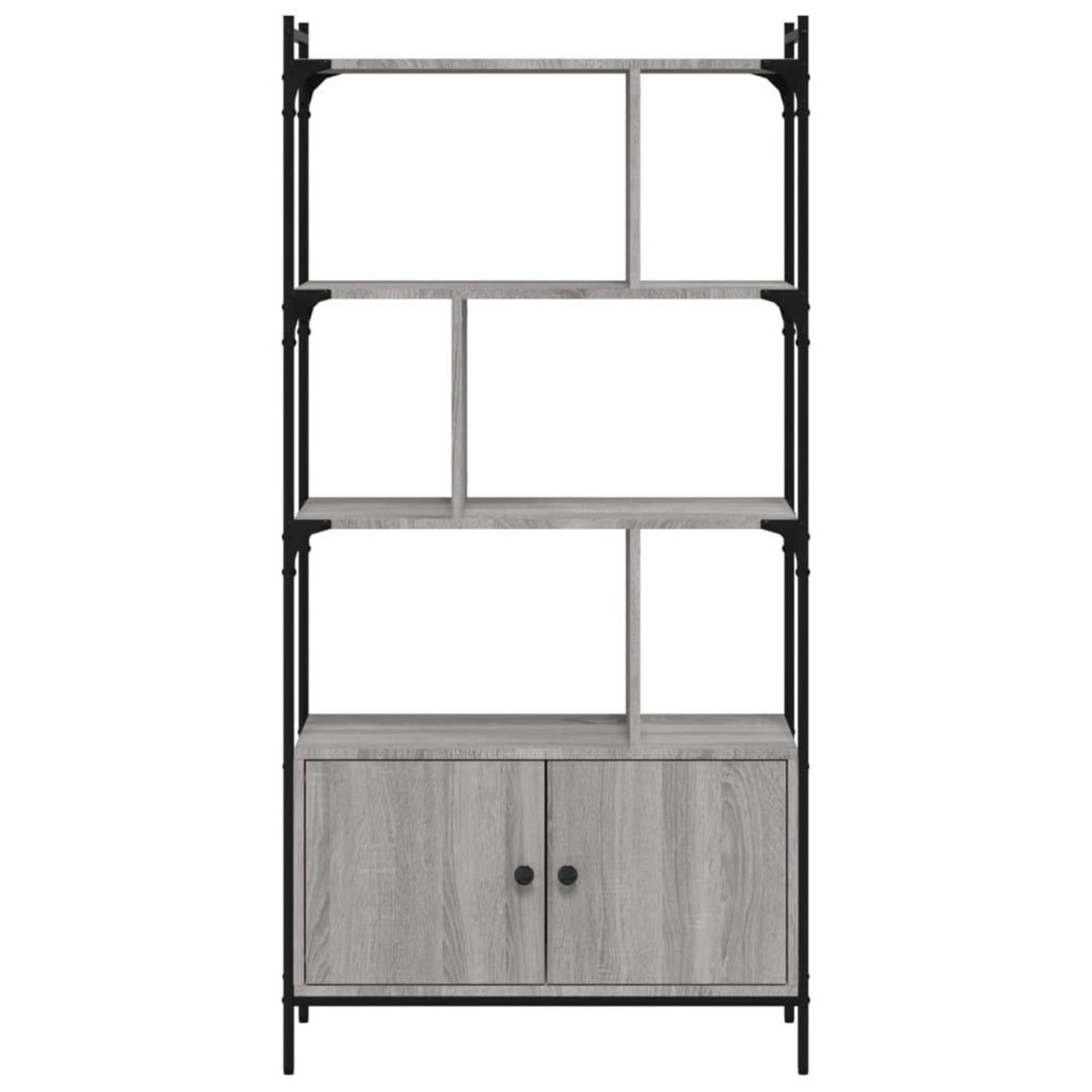 VIDAXL Bibliotheque avec portes sonoma gris 76,5x30x154,5 cm