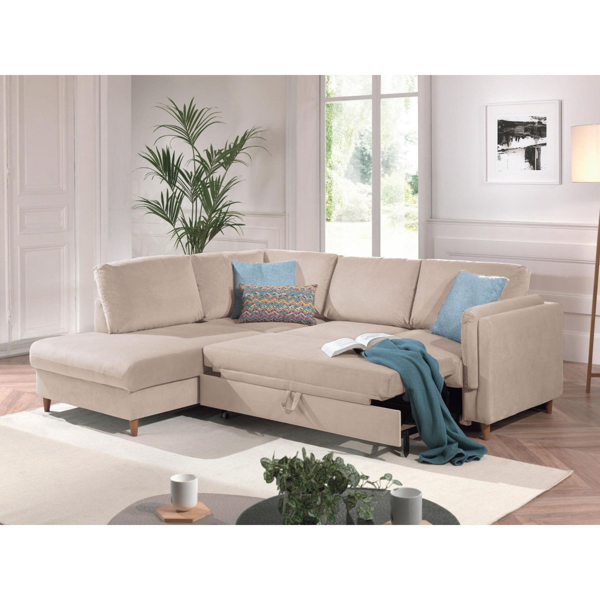 LISA DESIGN Brooke - canapé d'angle gauche - convertible - 5 places - en velours