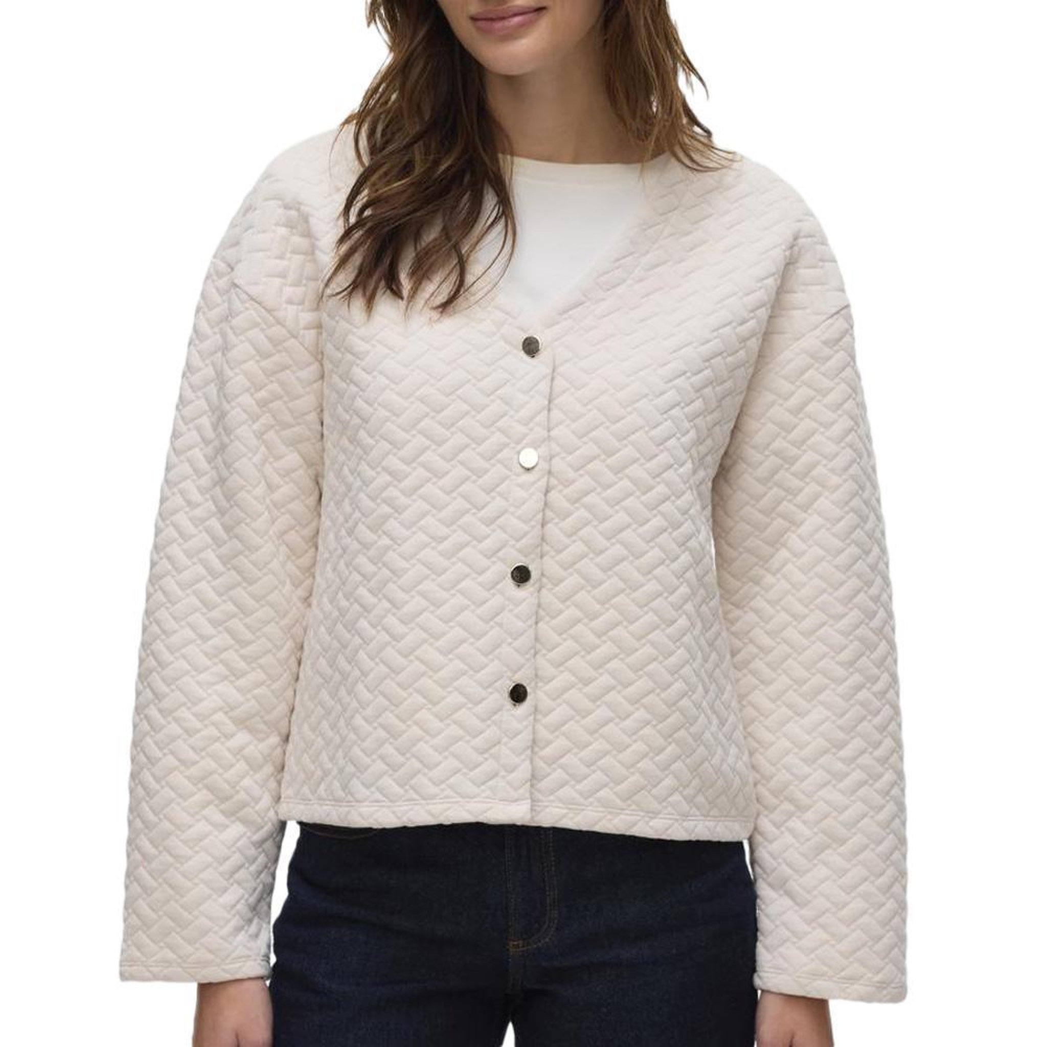 Voir la diapositive 1 : Vero Moda Gilet Ecru Femme Vero Moda Vinnie