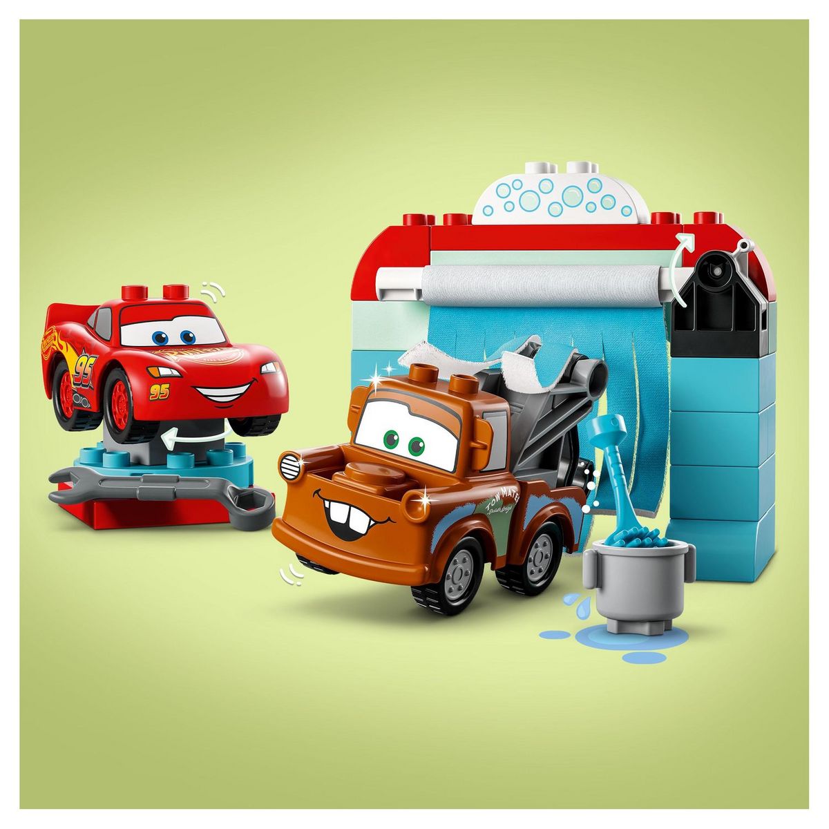 LEGO Duplo 10996 La station de lavage avec Flash Mc Queen et Martin, Jouet avec Voitures, Garçons et Filles 2 Ans