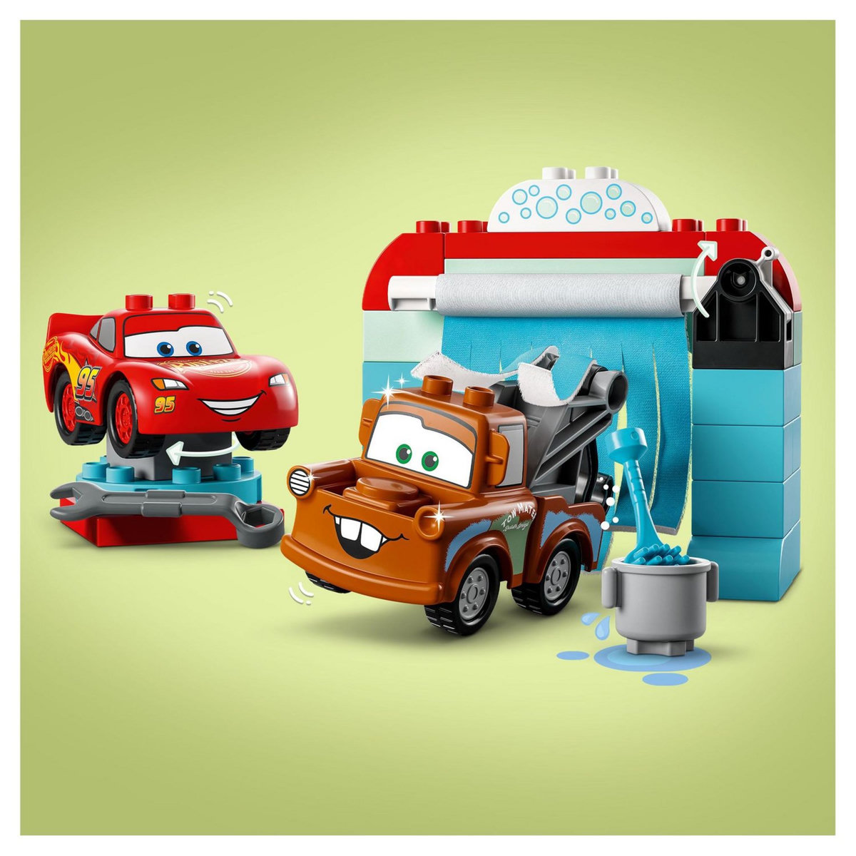 LEGO Duplo 10996 La station de lavage avec Flash Mc Queen et Martin, Jouet avec Voitures, Garçons et Filles 2 Ans