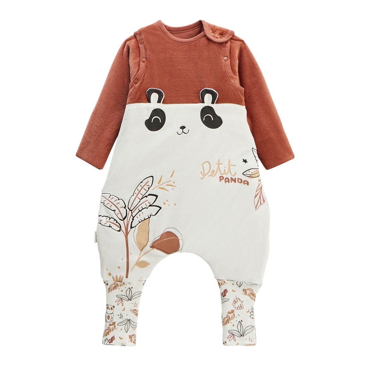 Petit Béguin Turbulette d'hiver en velours avec pieds retroussables et manches amovibles Maloueg