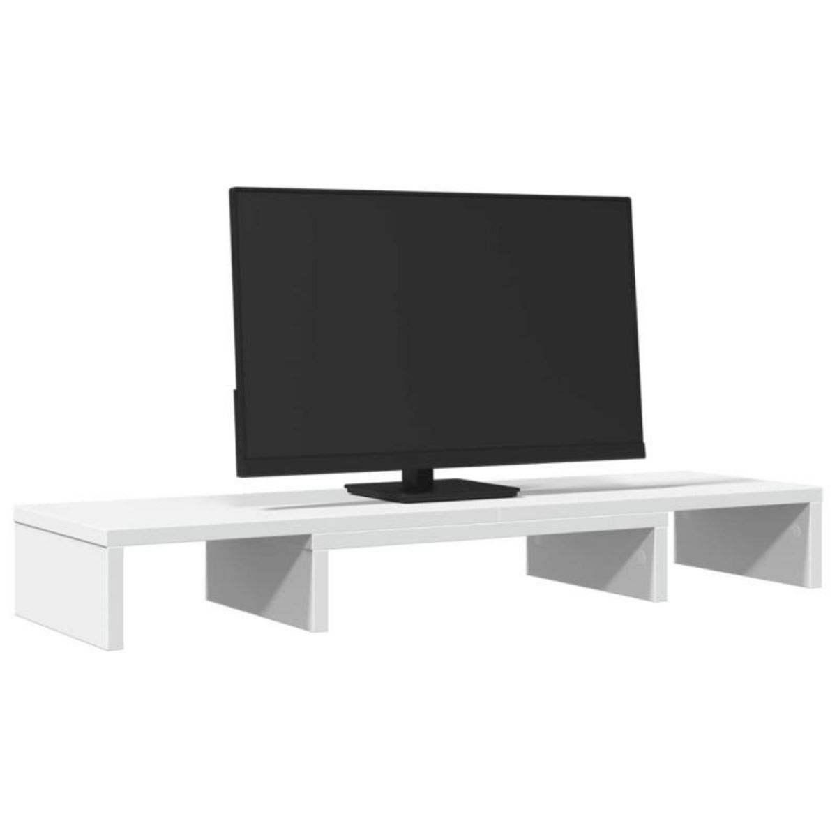 VIDAXL Support de moniteur élévateur réglable blanc bois d ingénierie