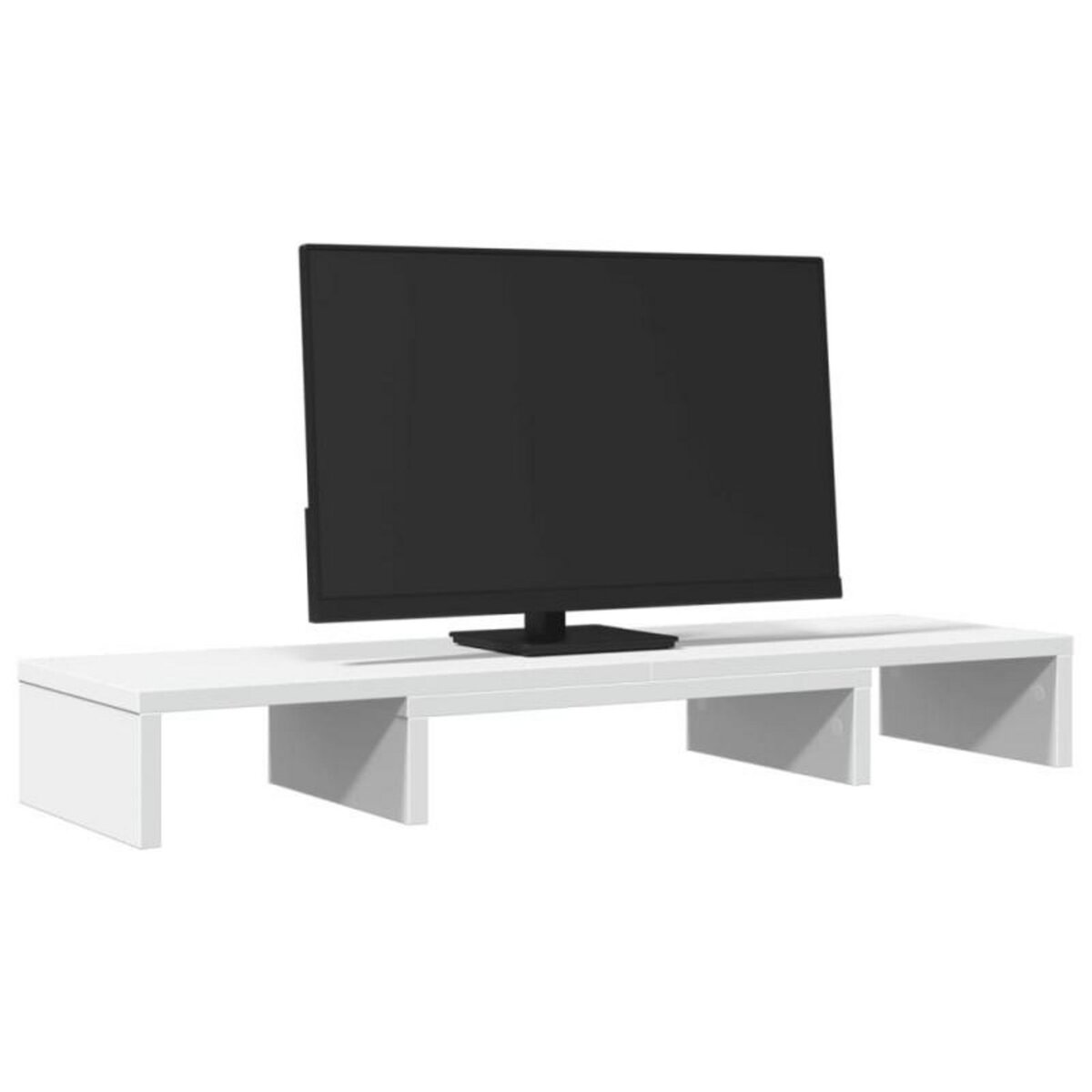 VIDAXL Support de moniteur élévateur réglable blanc bois d ingénierie