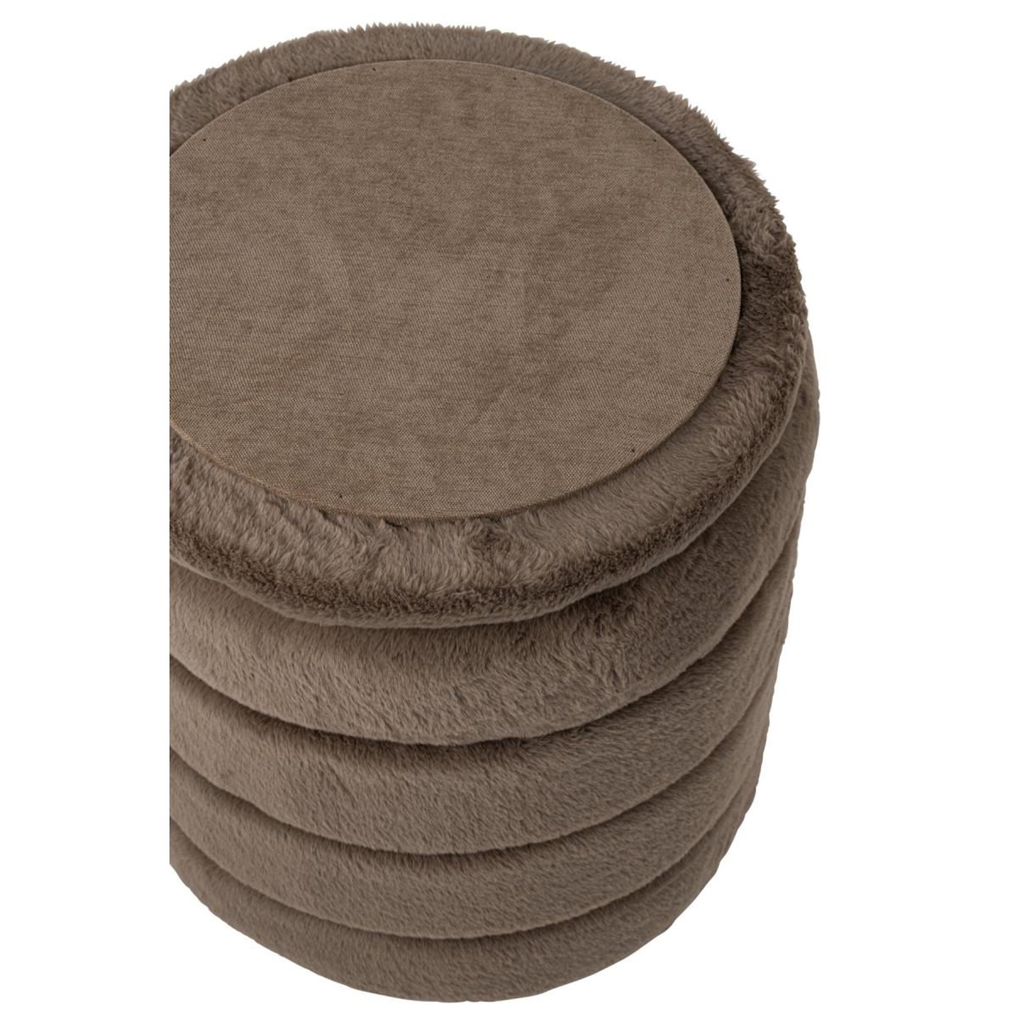 Voir la diapositive 4 : J-LINE Pouf coffre imitation fourrure  cotton  47cm taupe