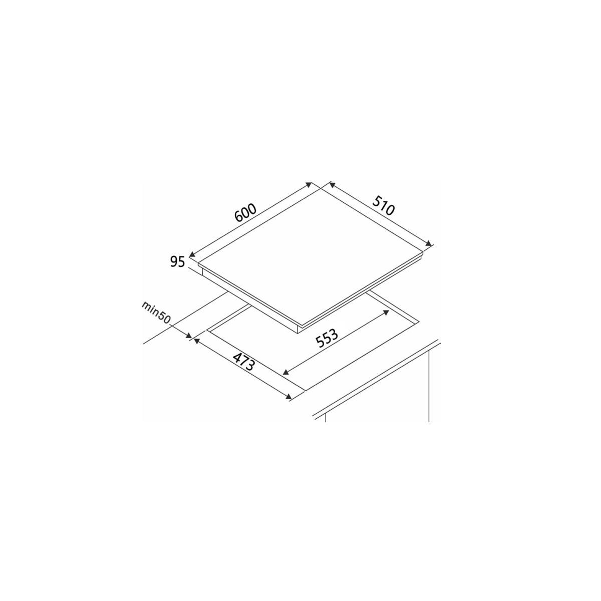 Fagor Table de cuisson gaz 60cm 4feux 7500w noir - FAG3640N