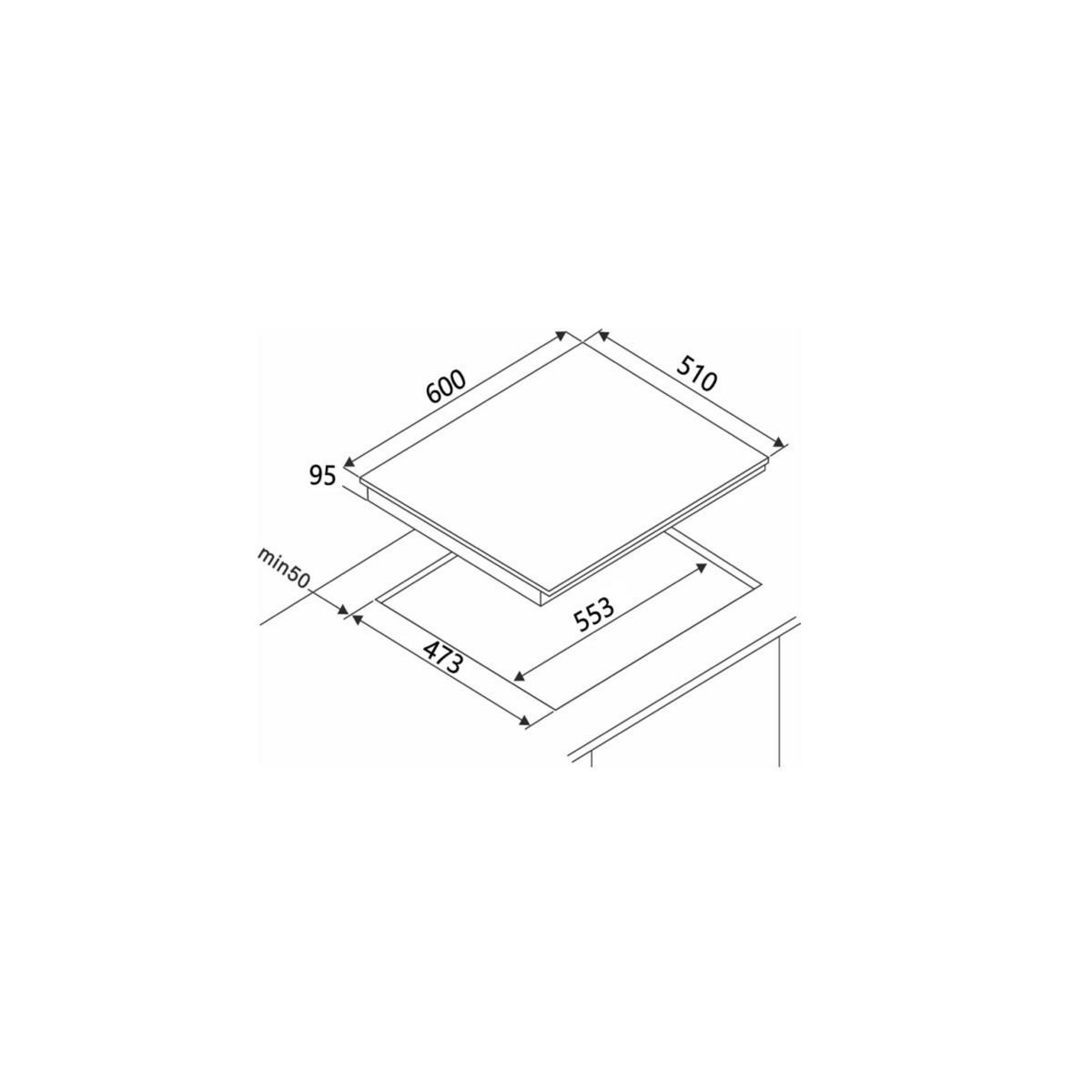 Fagor Table de cuisson gaz 60cm 4feux 7500w noir - FAG3640N