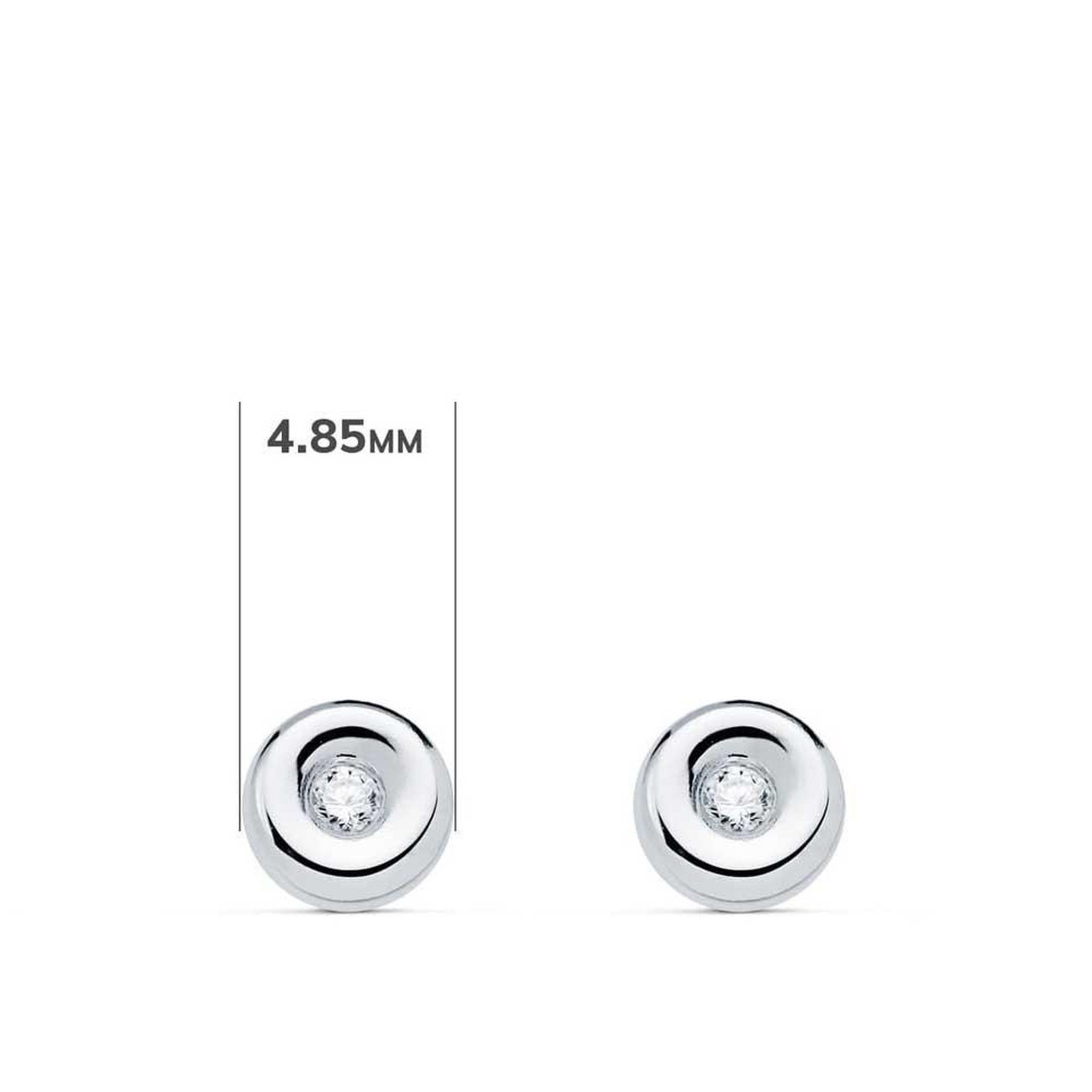 Voir la diapositive 2 : L'ATELIER D'AZUR Boucles d'Oreilles Solitaires Diamants de Synthèse 0.03 Carats - Or 18 Carats 750 Blanc
