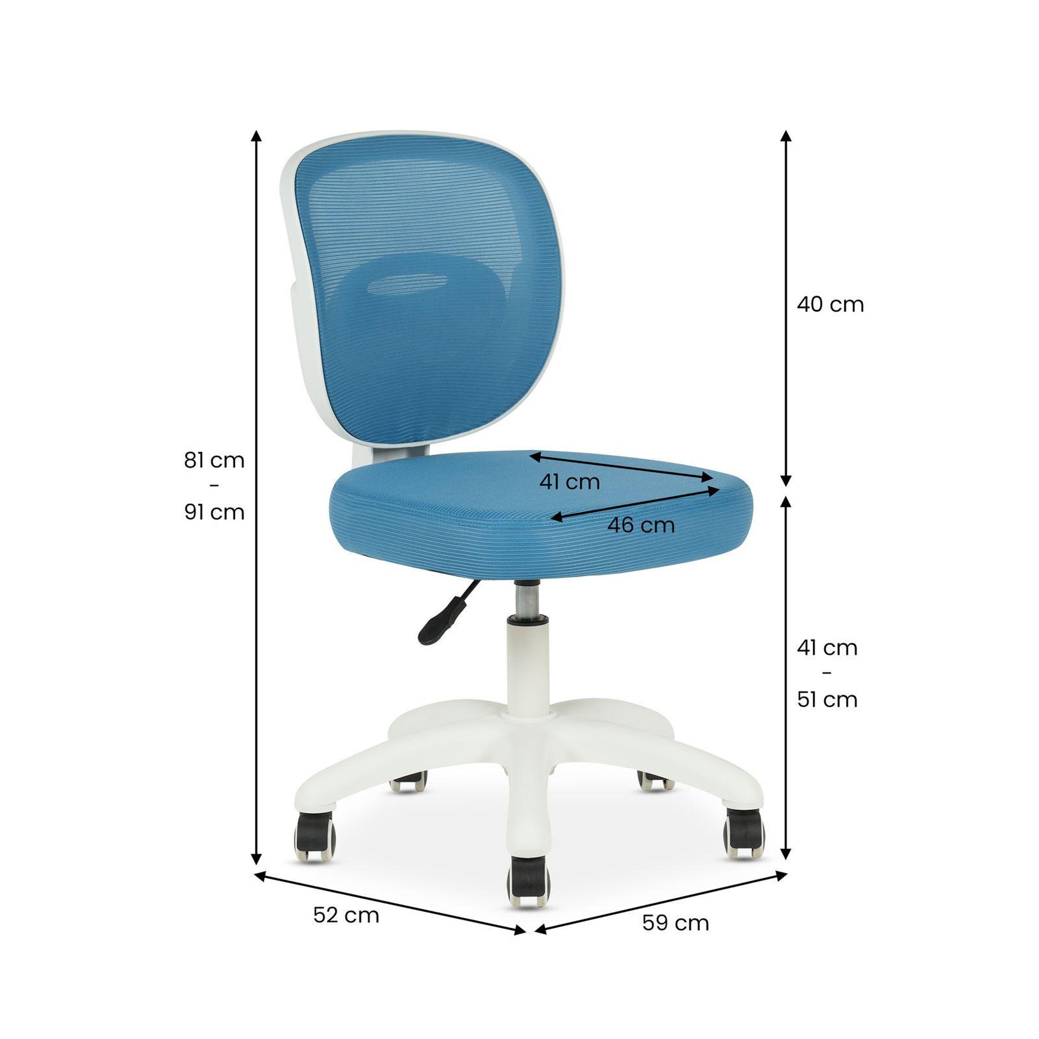 Voir la diapositive 6 : IDIMEX Chaise de bureau enfant MAYLA réglable en tissu mesh