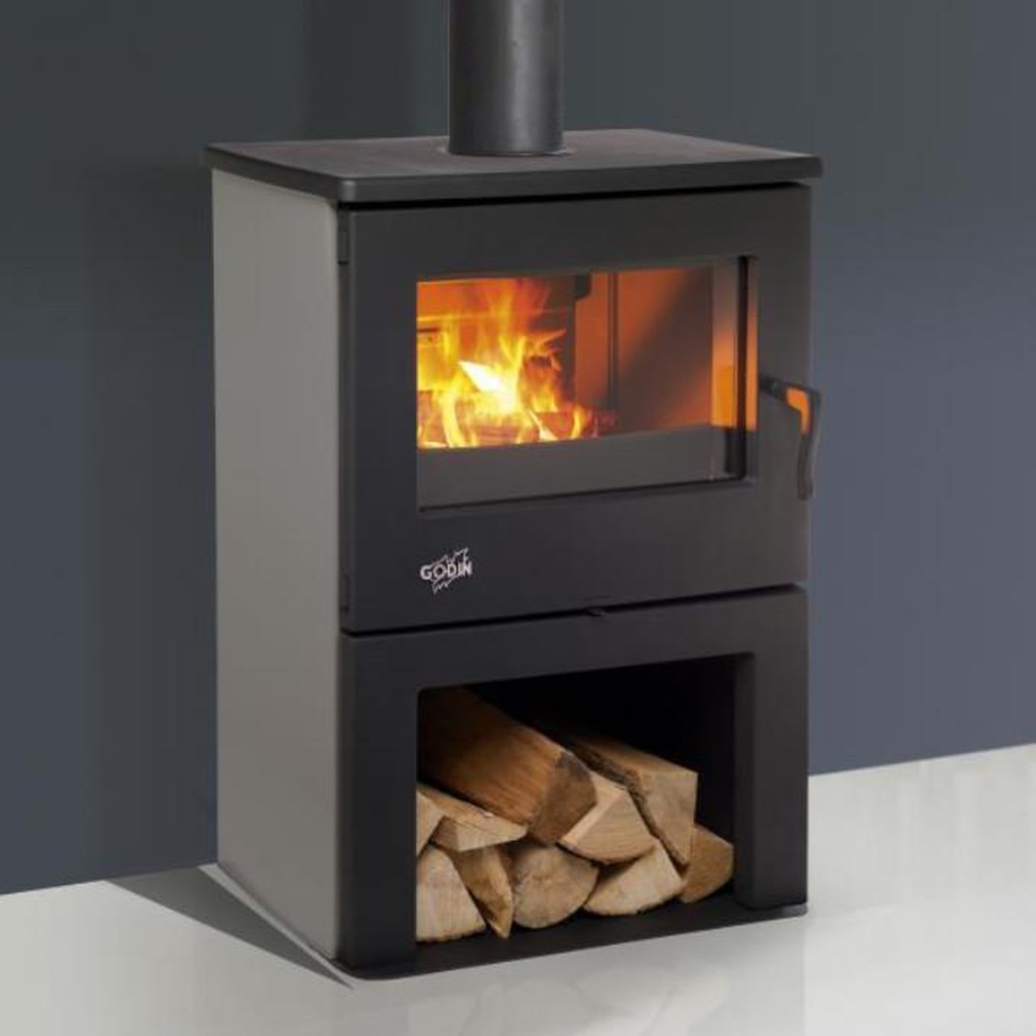 Godin Poêle à bois fonte 8.5kw gris argent - 362113grisarg