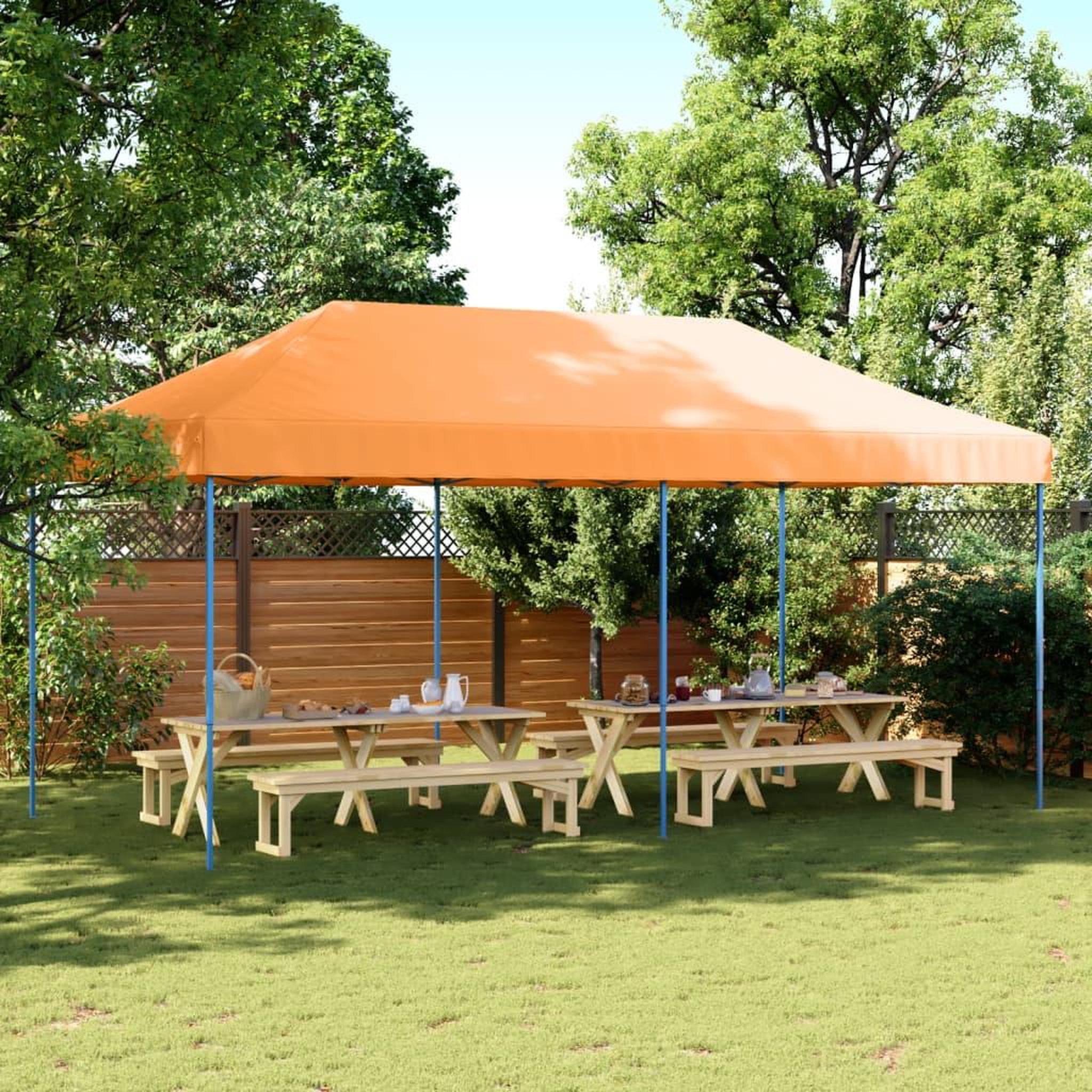 VIDAXL Tente de reception pliable escamotable orange 580x292x315 cm