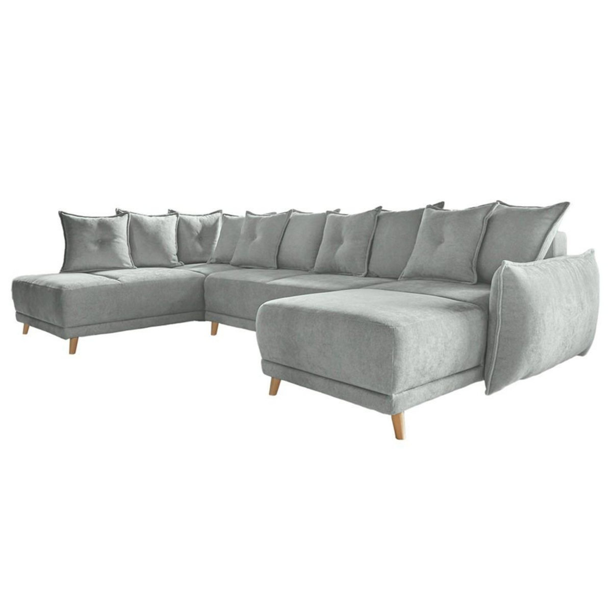 BEST MOBILIER Lena - canapé d'angle panoramique convertible - avec coffre - 7 places - gauche