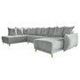 Voir la diapositive 6 : BEST MOBILIER Lena - canapé d'angle panoramique convertible - avec coffre - 7 places - gauche