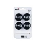 CENTRALE BRICO Lot de 4 boutons de meuble Boule noir porcelaine H.38 x l.40 x P.40 mm