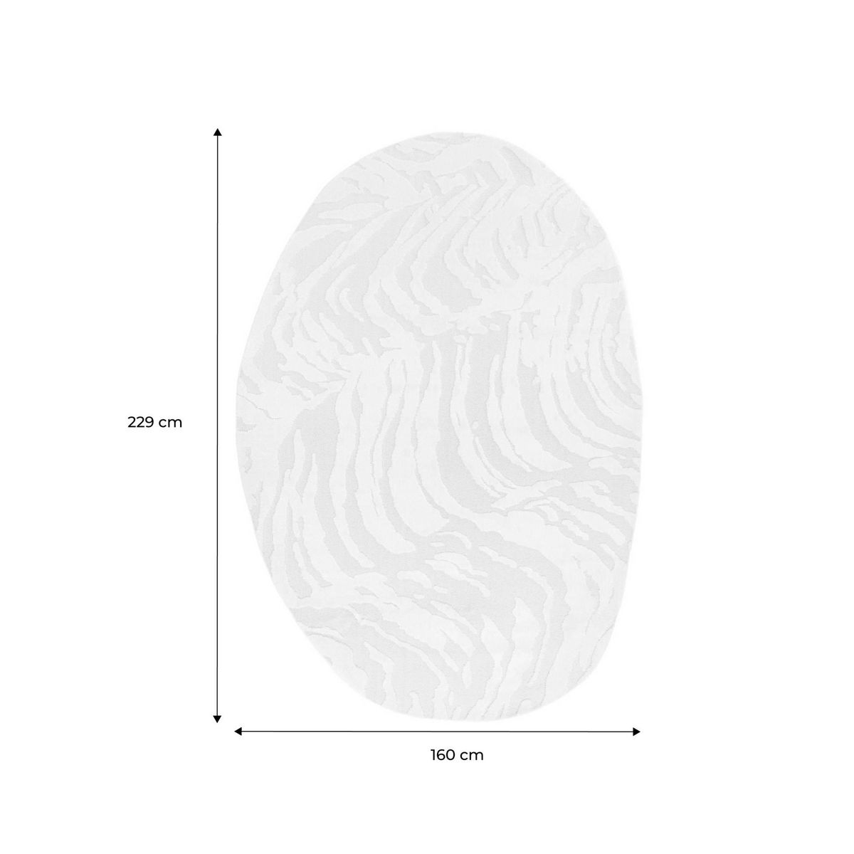 SWEEEK Tapis intérieur forme de galet motif avec relief beige Julianne 160x230cm