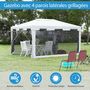 Voir la diapositive 3 : OUTSUNNY Tonnelle barnum style colonial dim. 4L x 3l x 2,55H m 4 moustiquaires blanc et noir