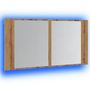 Voir la diapositive 3 : VIDAXL Armoire a miroir LED chene artisanal 90x12x45cm bois ingenierie