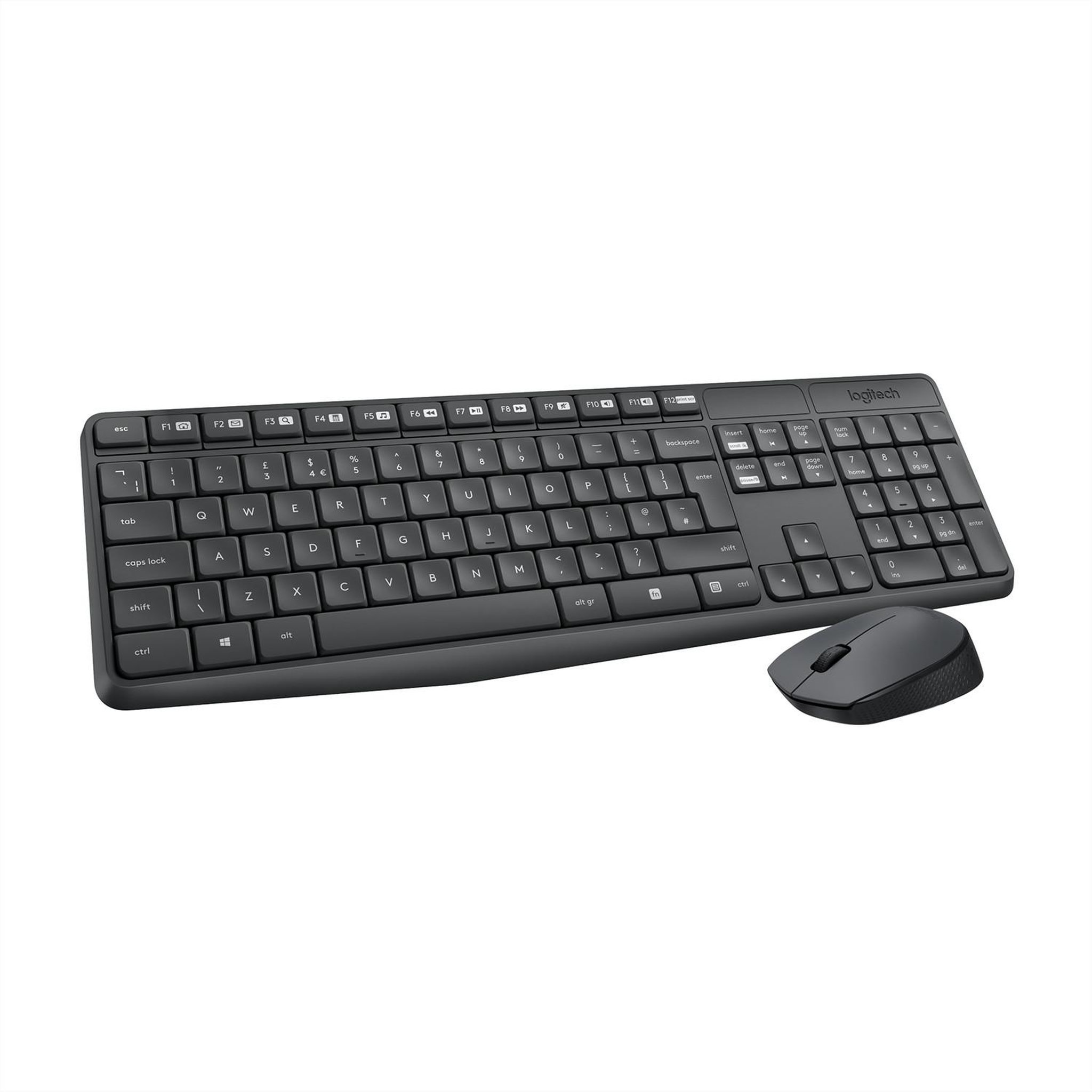 Voir la diapositive 3 : Logitech Logitech mk235 wireless keyboard and mouse combo clavier usb qwerty italien gris
