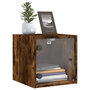 Voir la diapositive 4 : VIDAXL Tables de chevet et portes vitrees 2 pcs chene fume 35x37x35 cm