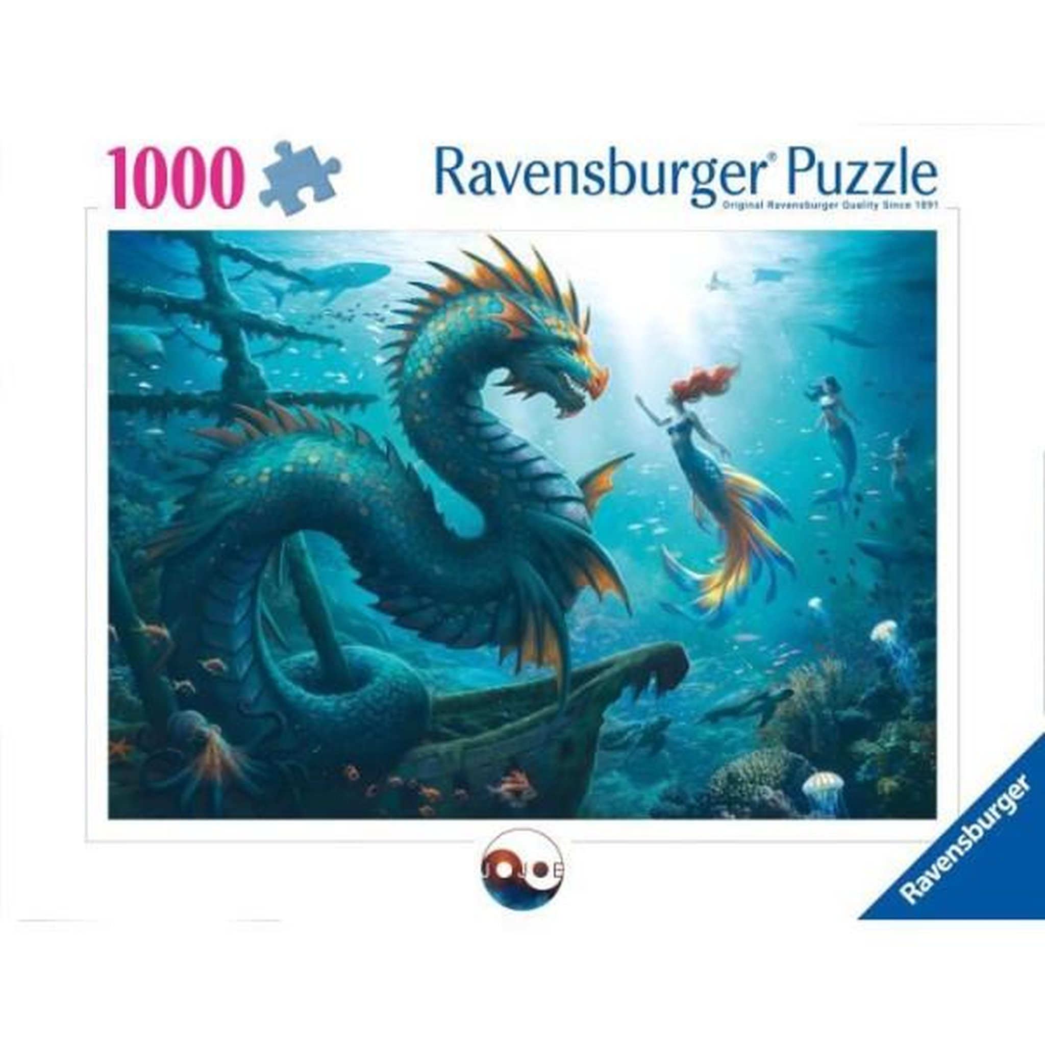 Voir la diapositive 2 : RAVENSBURGER Puzzle 1000 pieces dragon, sirene et tortues des profondeurs, des 14 ans, monstre, 12001434, ravensburger