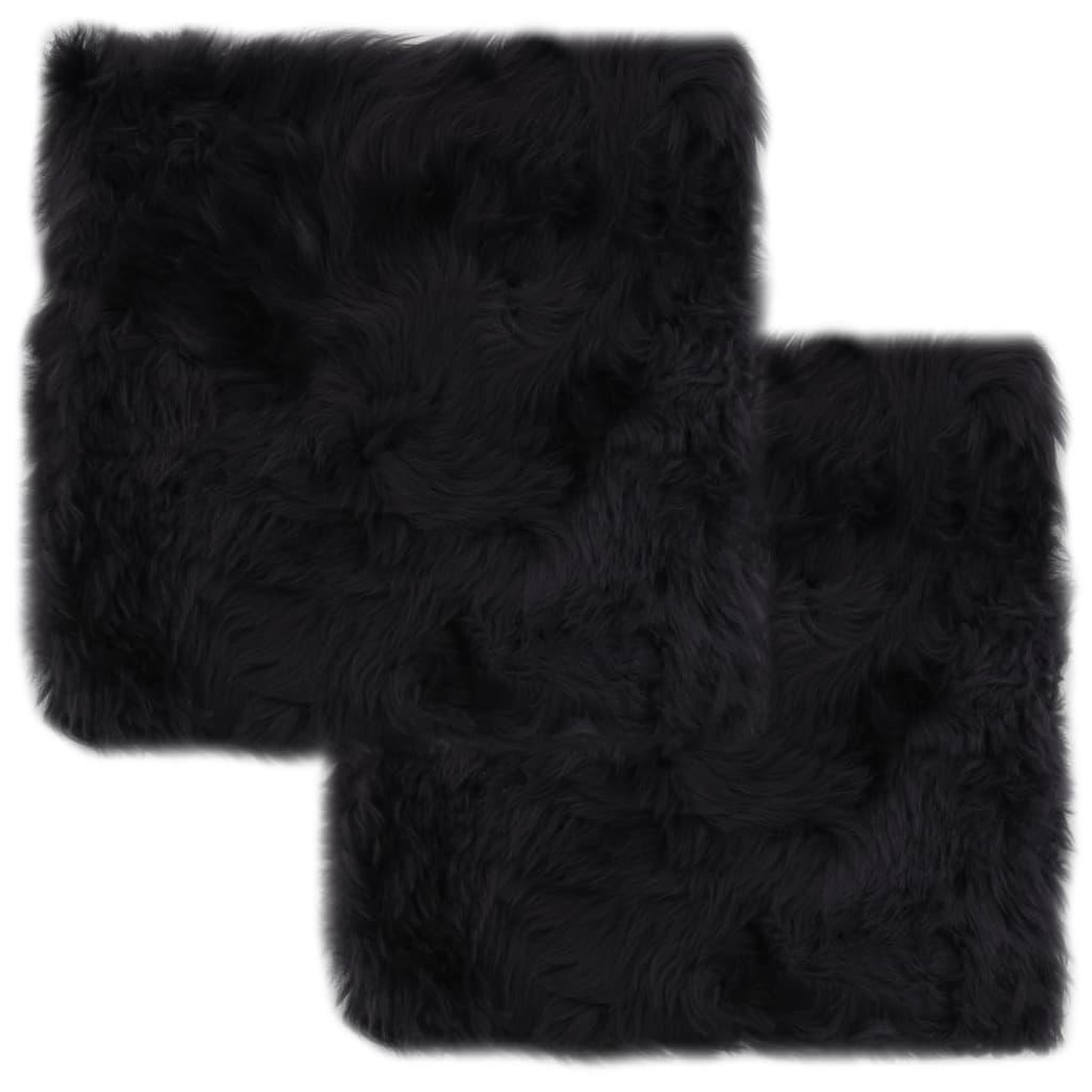 Voir la diapositive 1 : VIDAXL Coussins de chaise lot de 2 Gris fonce Mouton veritable