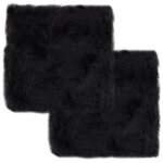 VIDAXL Coussins de chaise lot de 2 Gris fonce Mouton veritable