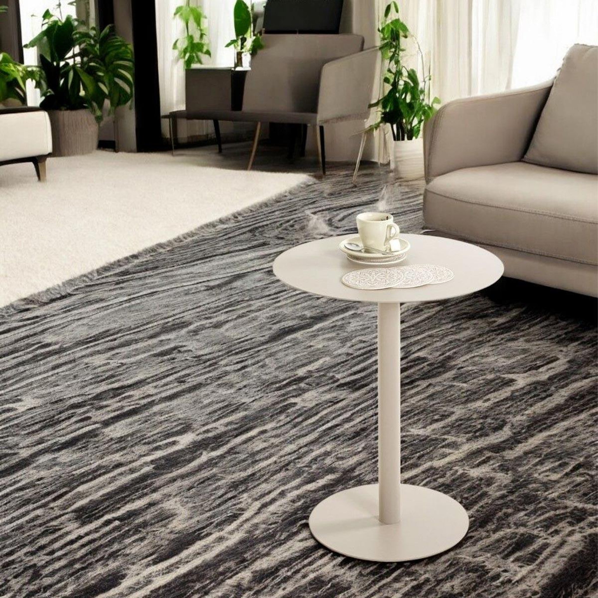 Voir la diapositive 2 : Paris Prix Table d'appoint ronde  conrad  50cm gris
