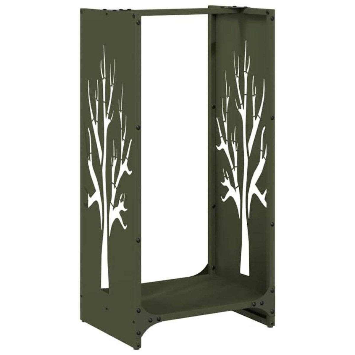 VIDAXL Portant de bois chauffage vert olive 40x30x80 cm