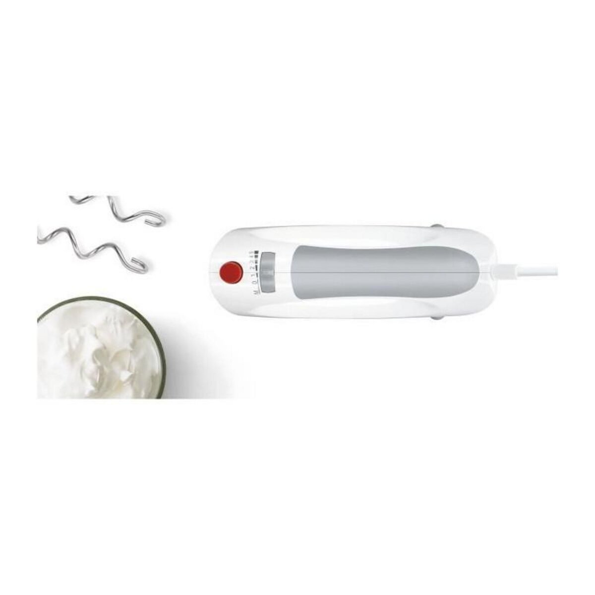 BOSCH Batteur - BOSCH - MFQ3530 - 450 W - 5 vitesses - 2 fouets / 2 crochets pétrisseurs inox - Blanc / Gris