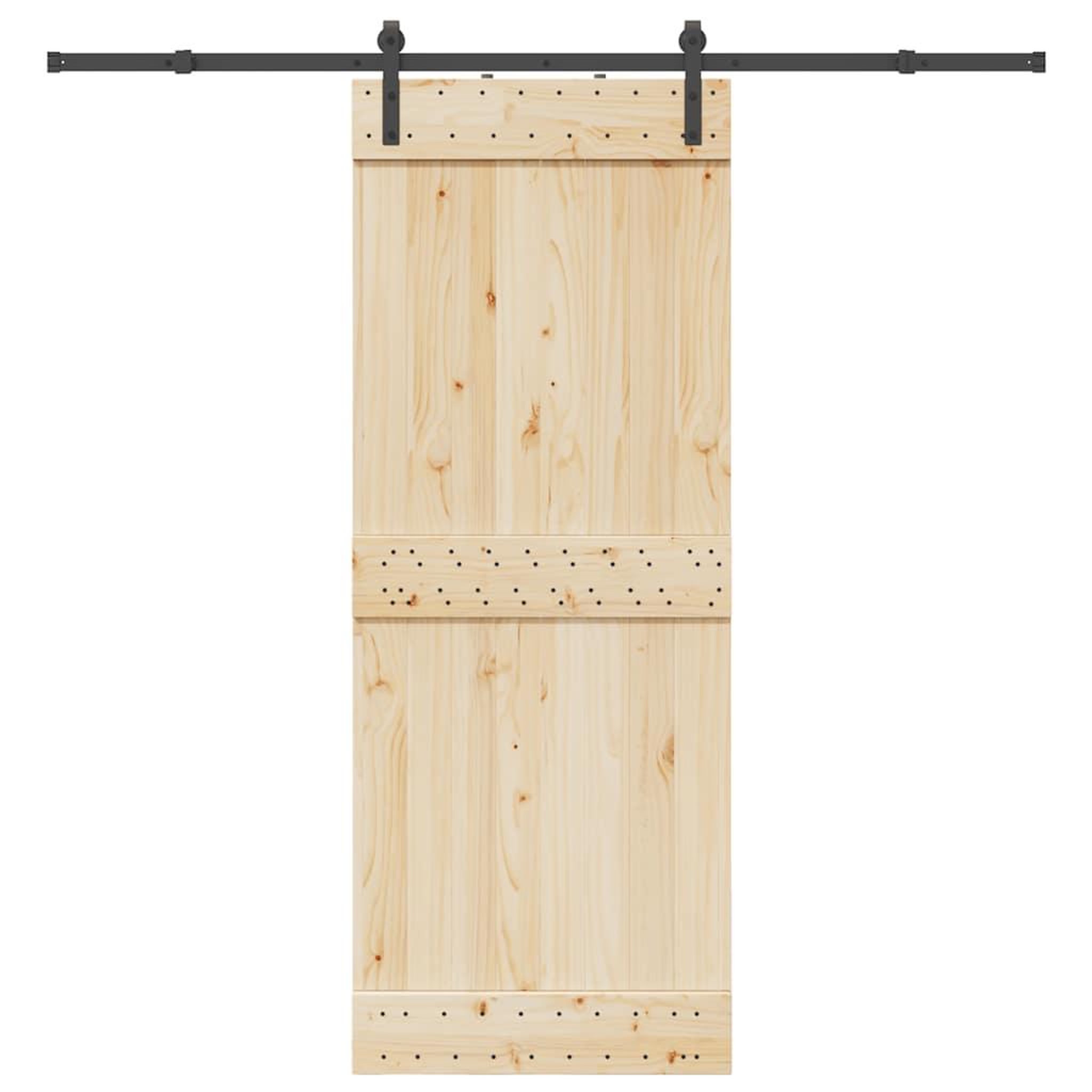 VIDAXL Kit de quincaillerie de porte coulissante 213,5 cm acier noir