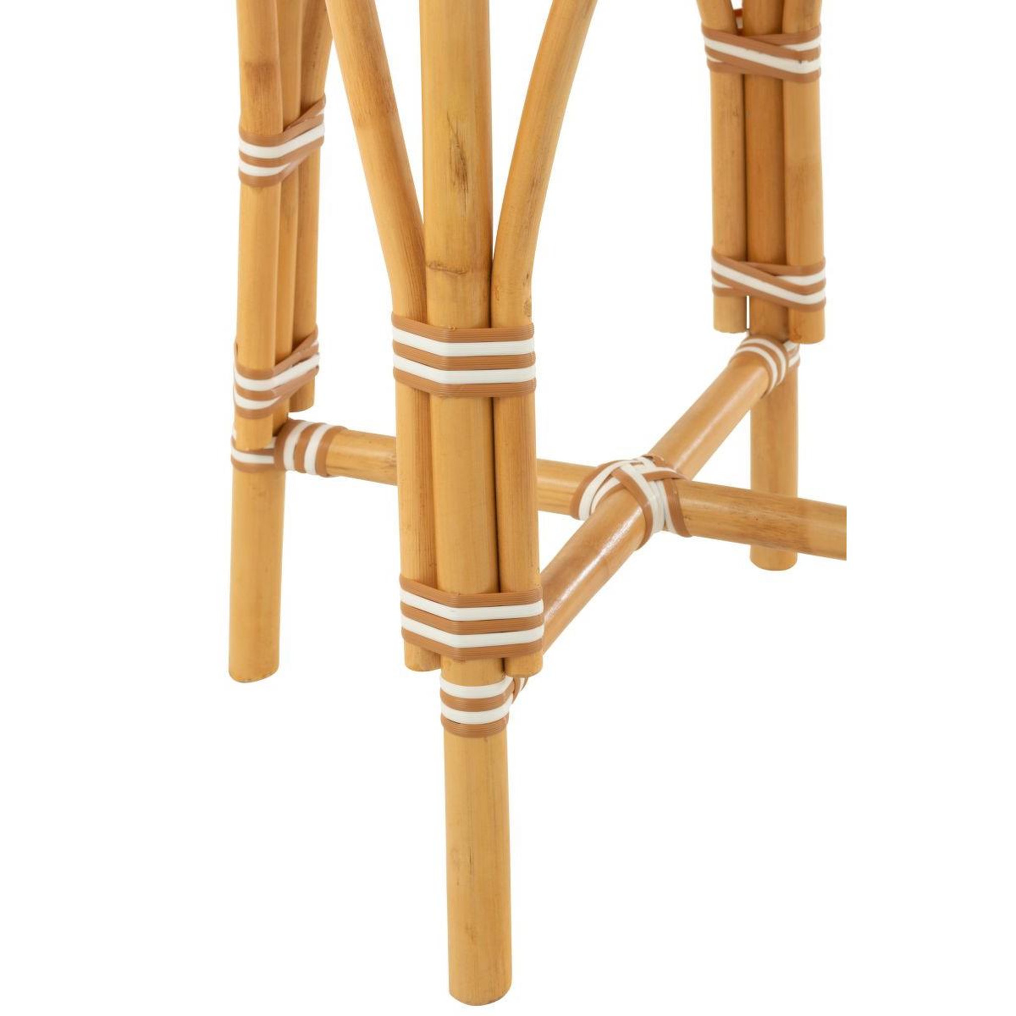Voir la diapositive 5 : J-LINE Tabouret de bar en rotin  danial  65cm blanc