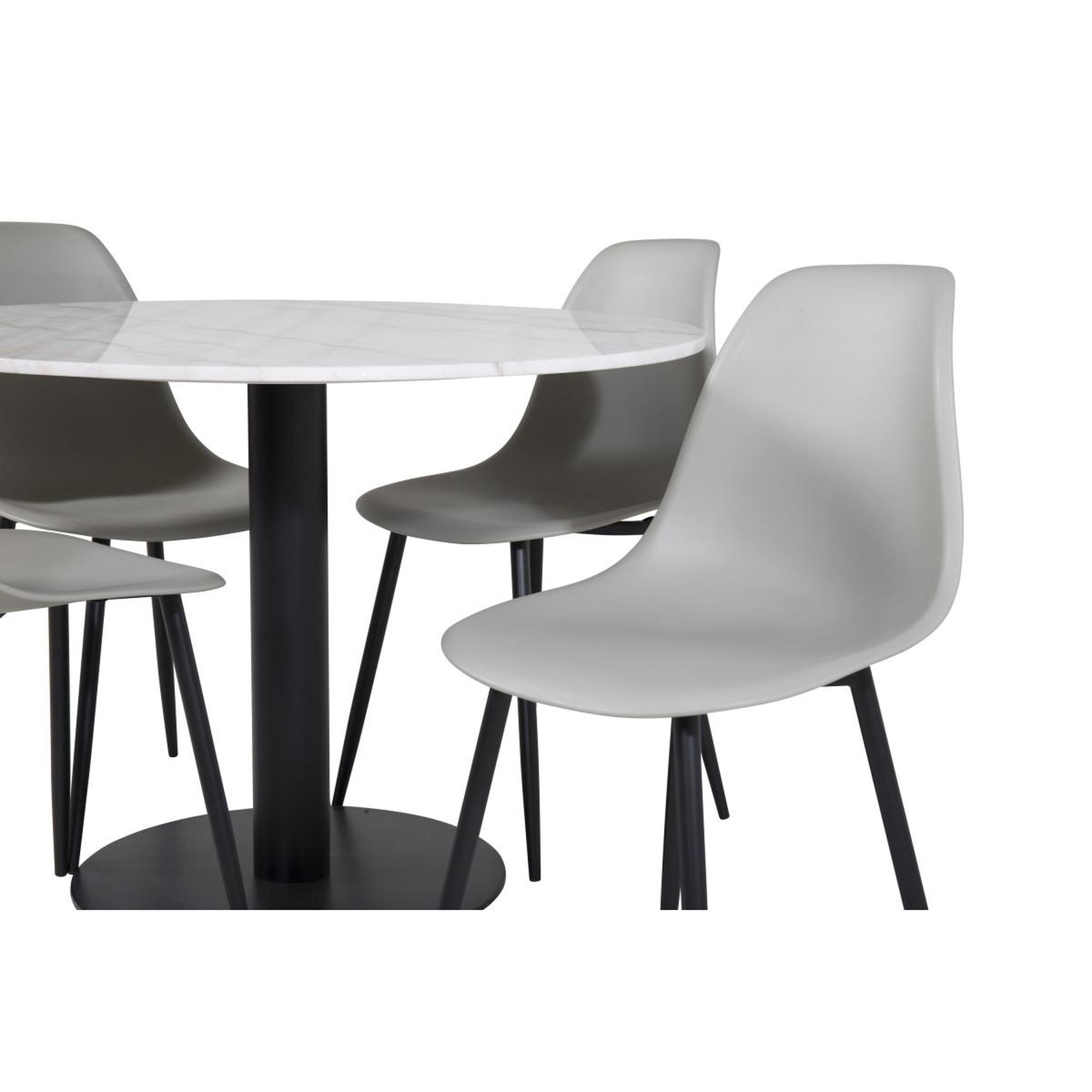 Voir la diapositive 2 : Paris Prix Ensemble table à manger & 4 chaises  estelle & polar  106cm blanc & gris