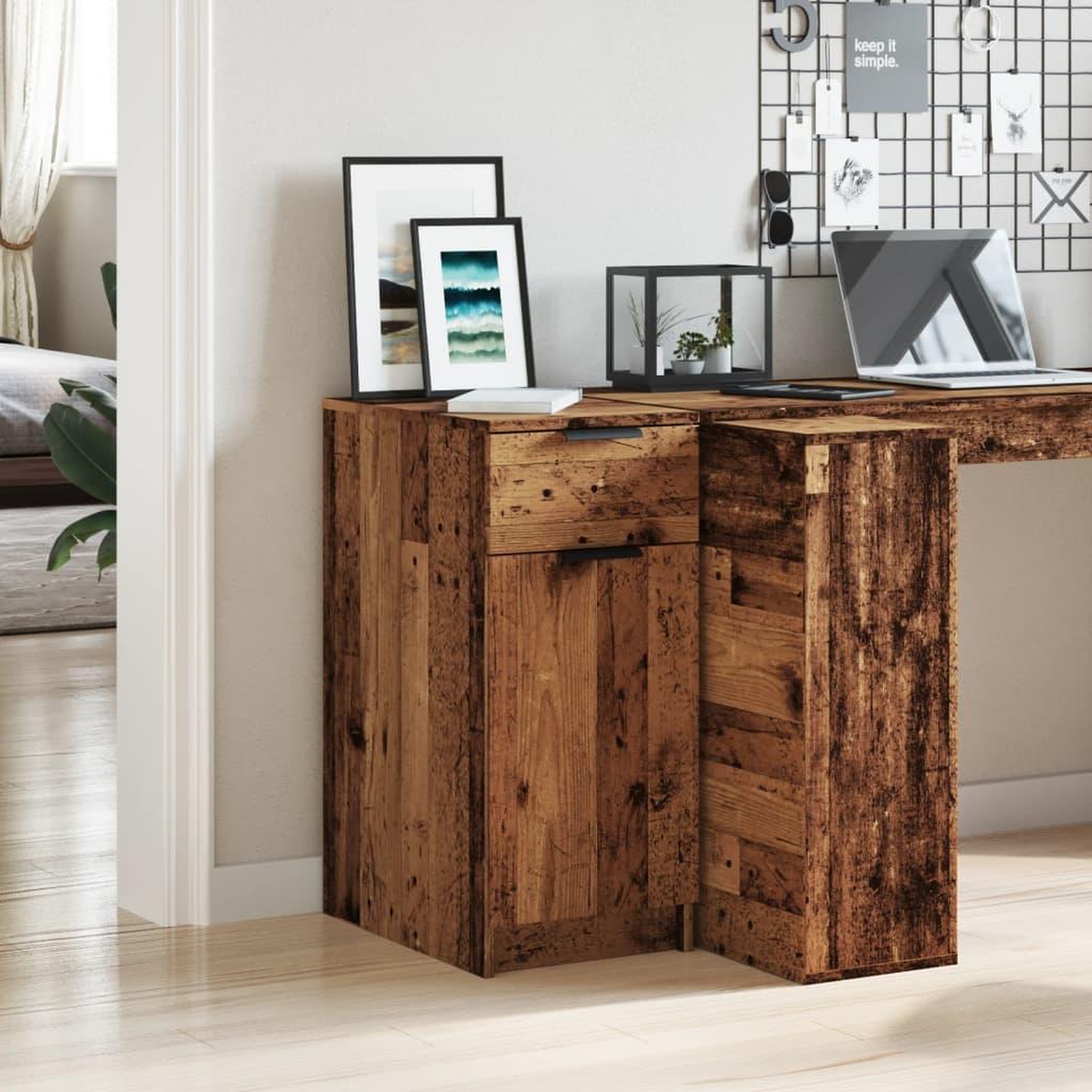 Voir la diapositive 3 : VIDAXL Armoire de bureau vieux bois 33x50x75 cm bois d'ingenierie