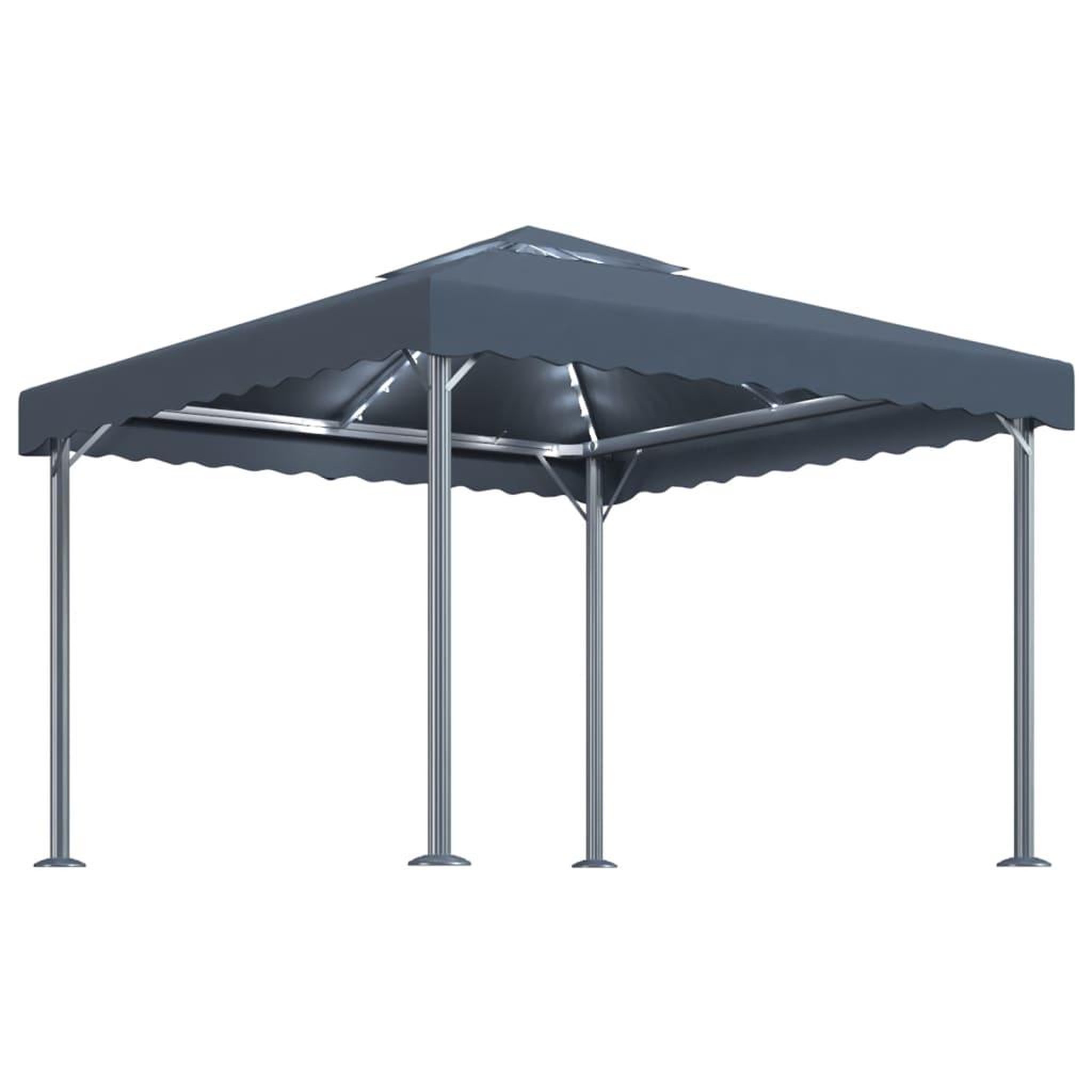 Voir la diapositive 2 : VIDAXL Tonnelle avec guirlande lumineuse LED 300x300 cm Anthracite