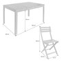 Voir la diapositive 4 : SWEEEK Table de jardin acacia avec coins arrondis, 6 chaises, 120 x 80 x 75 cm