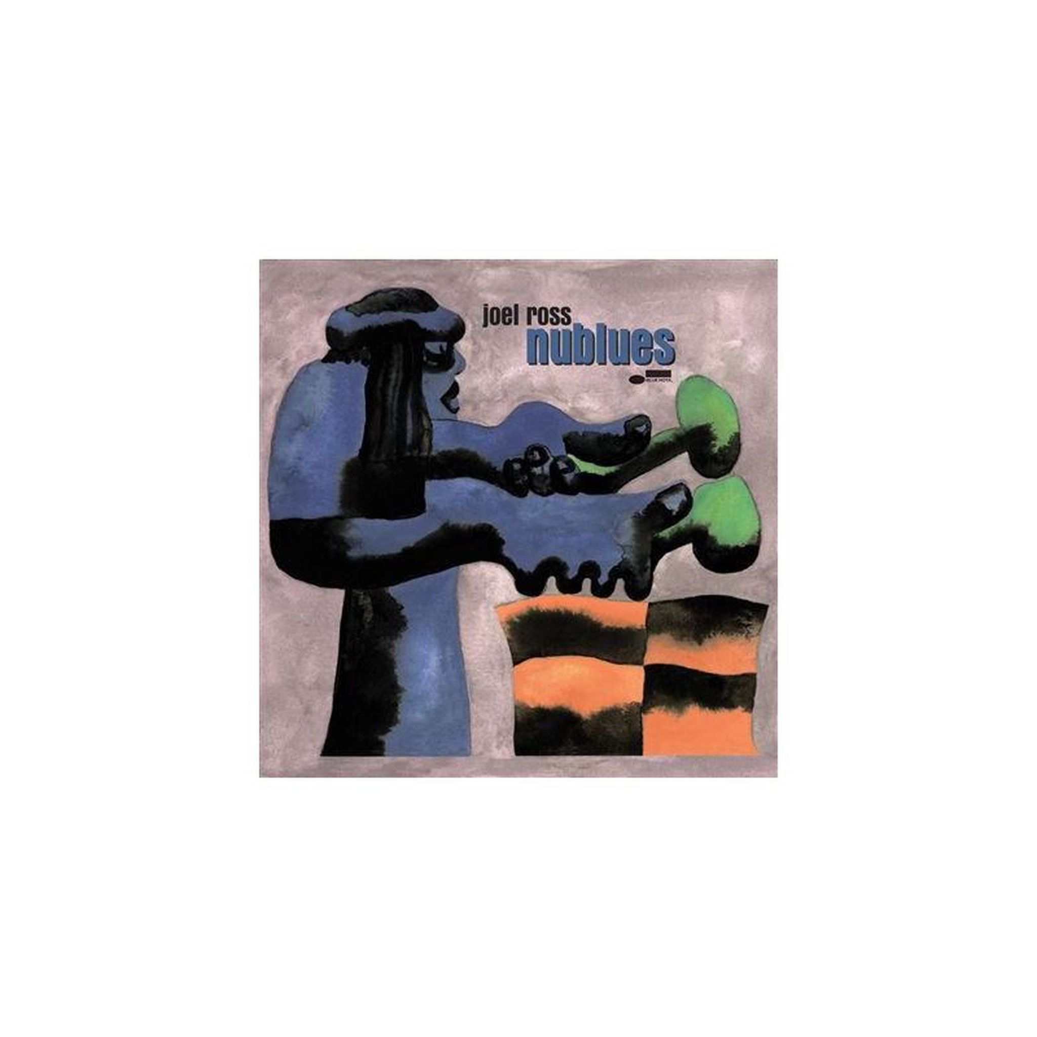 Vinyle nublues de joel ross, jaquette carrée illustrée aux tons sombres bleu, noir, vert et orange