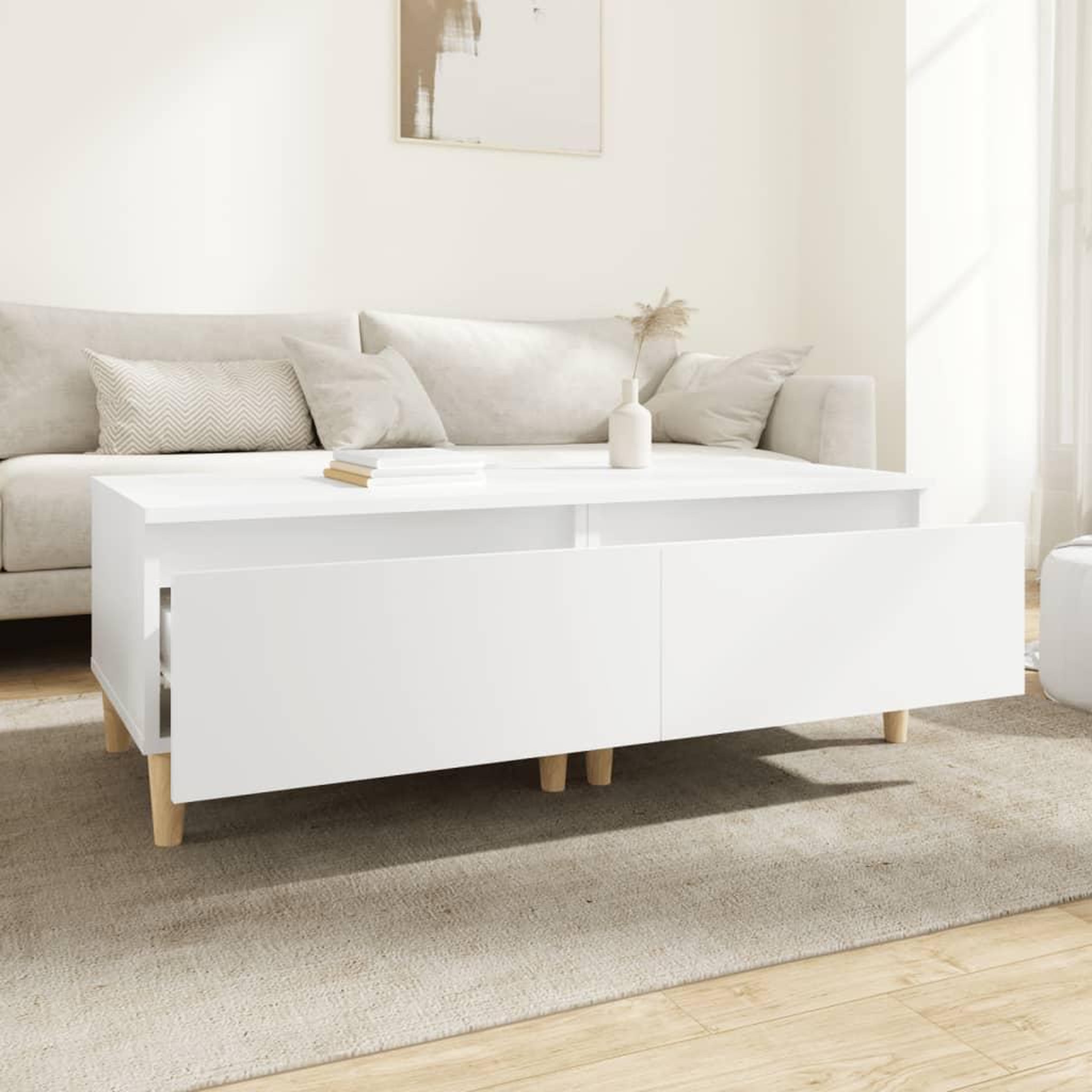 Voir la diapositive 3 : VIDAXL Tables d'appoint 2 pcs Blanc 50x46x35 cm Bois d'ingenierie