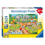 Voir la diapositive 1 : RAVENSBURGER Ravensburger Puzzle A Day at the Zoo, 2x24st. 78134