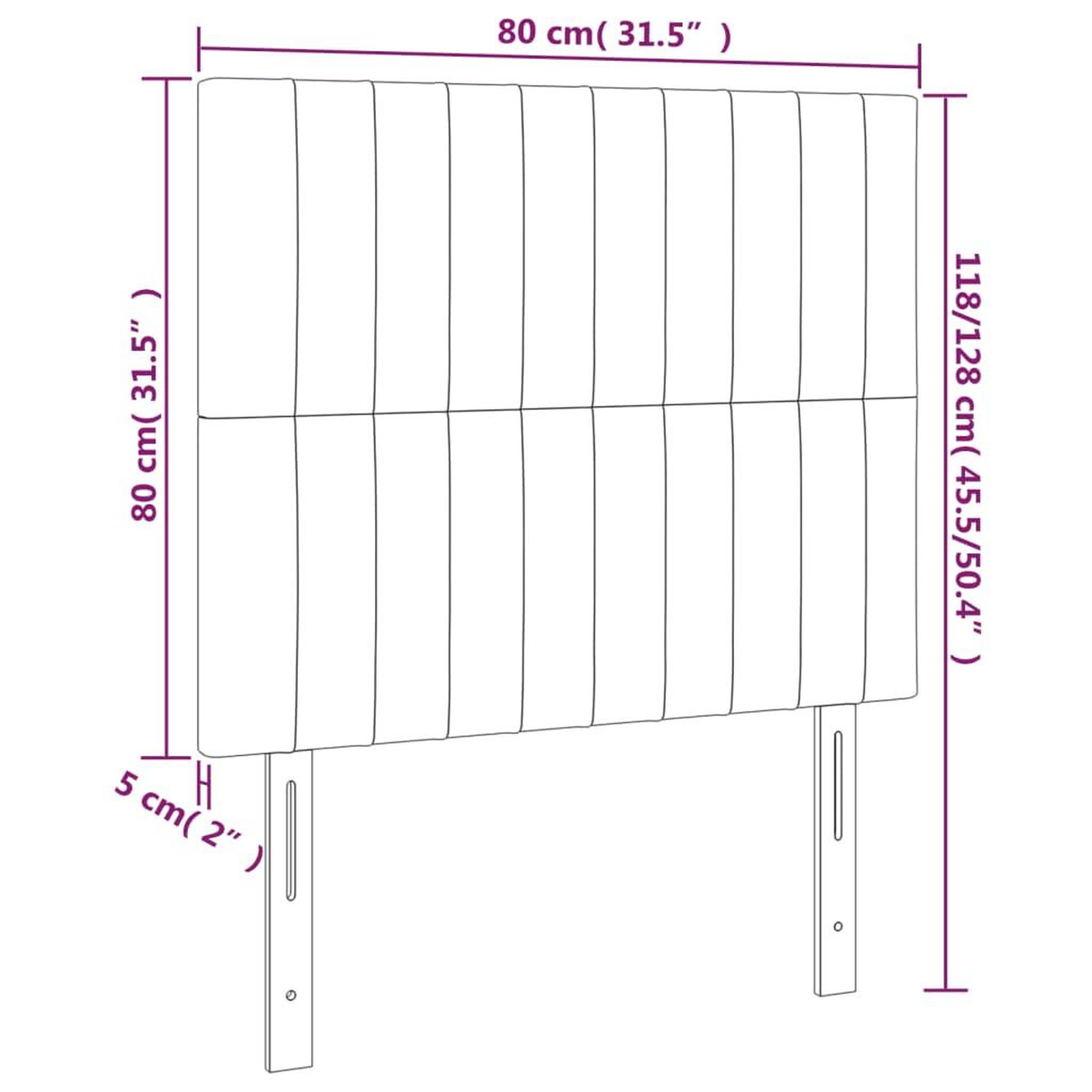 Voir la diapositive 6 : VIDAXL Tete de lit a LED Gris fonce 80x5x118/128 cm Tissu