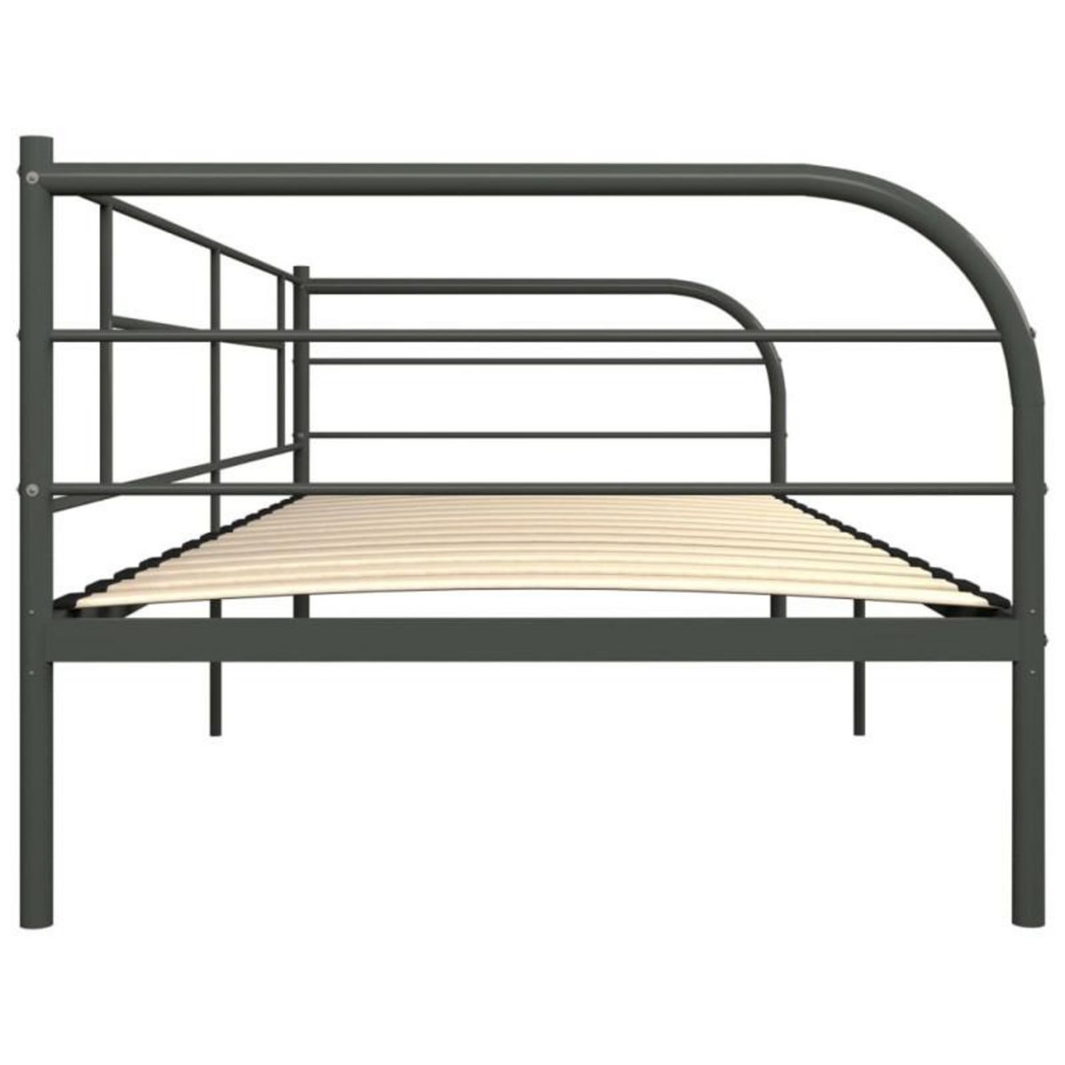 VIDAXL Cadre de lit de repos sans matelas gris métal 90x200 cm
