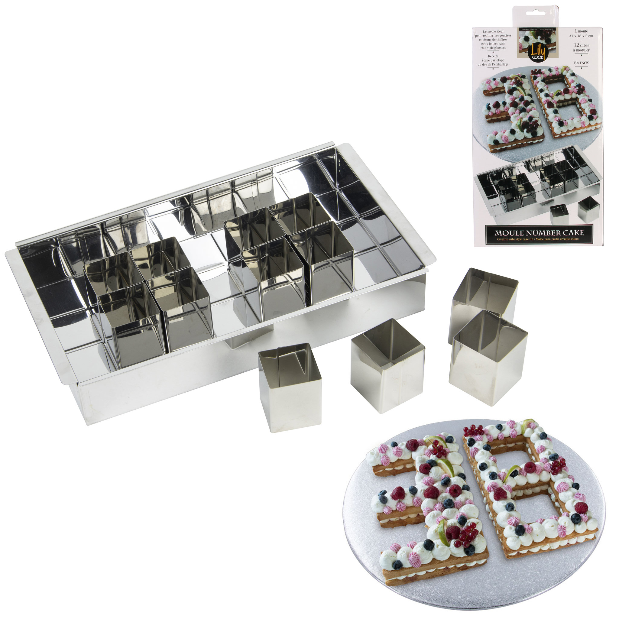 Voir la diapositive 2 : Moule à cake en inox 