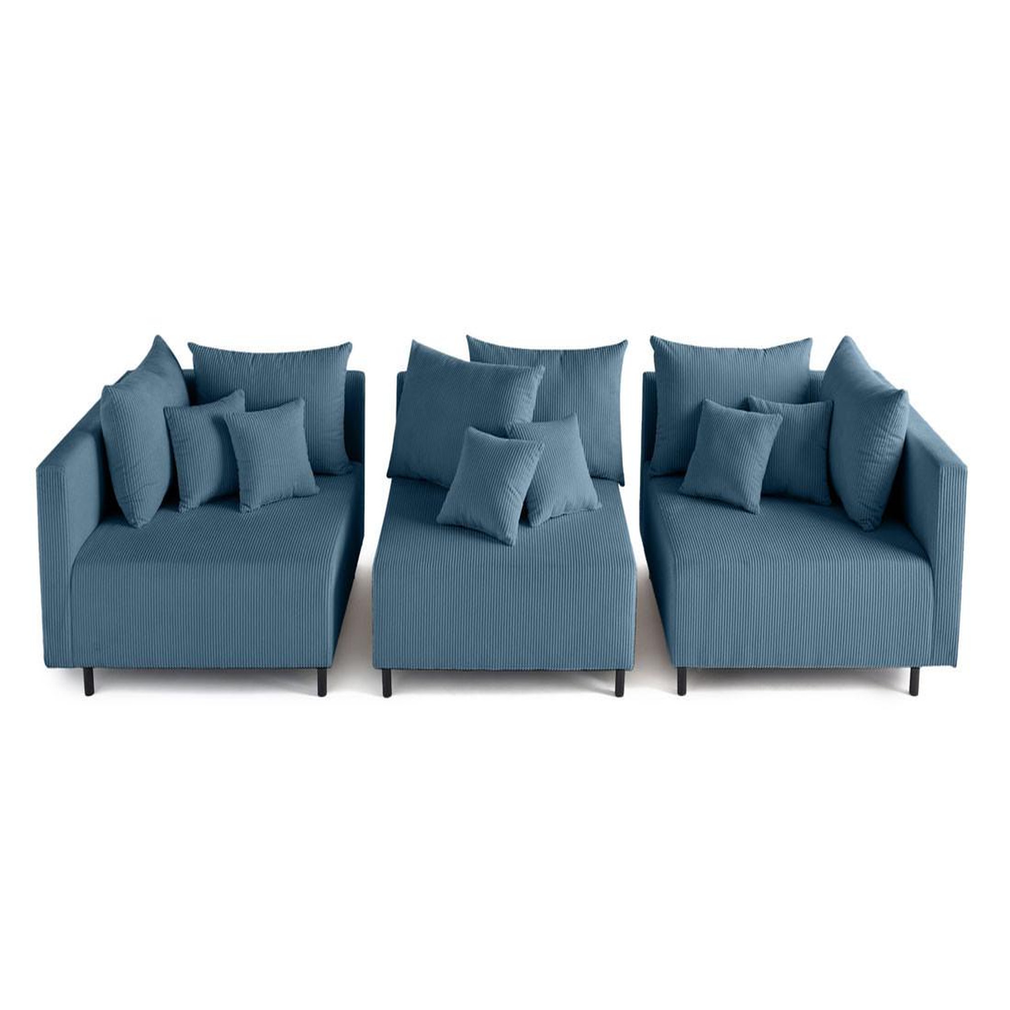 Voir la diapositive 6 : LISA DESIGN Edinburg - canapé modulable 3 places - velours côtelé